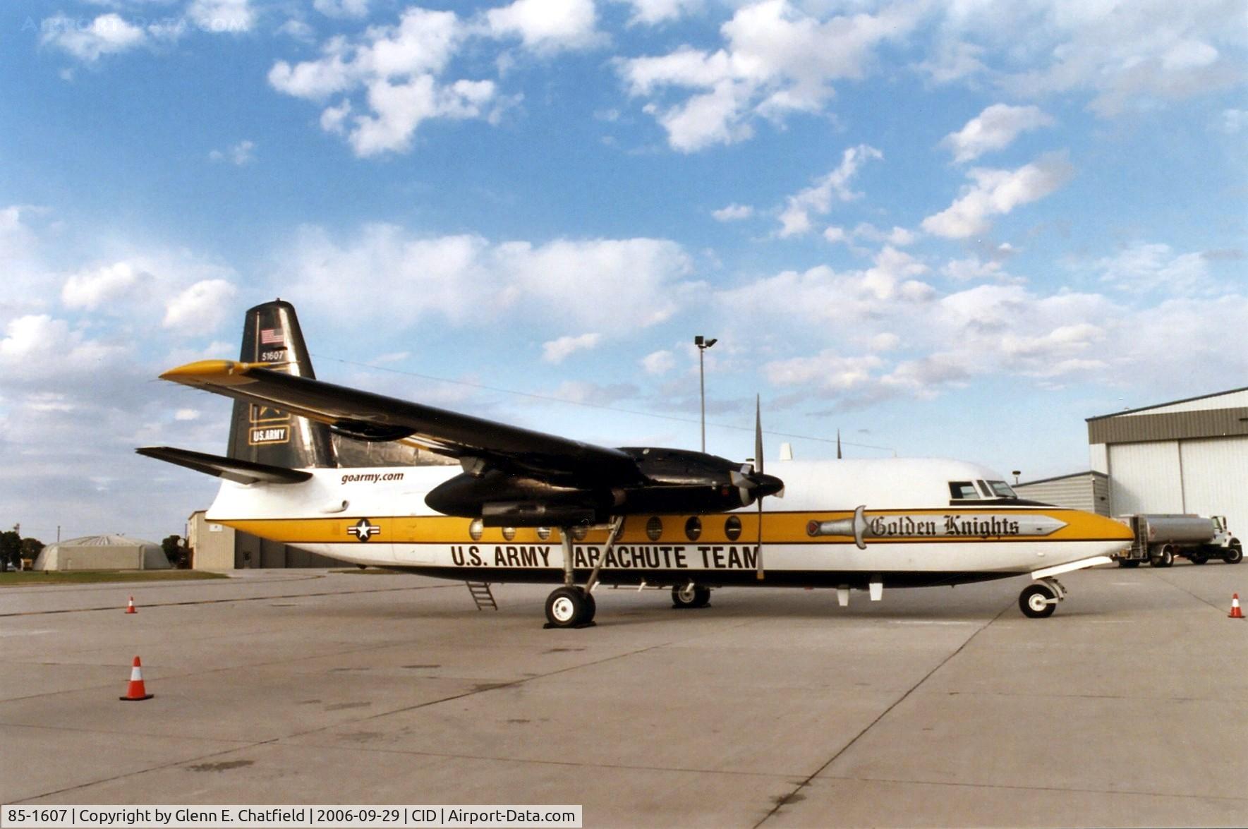85-1607, 1983 Fokker C-31A (F27-400M) Troopship C/N 10653, Golden Knights plane