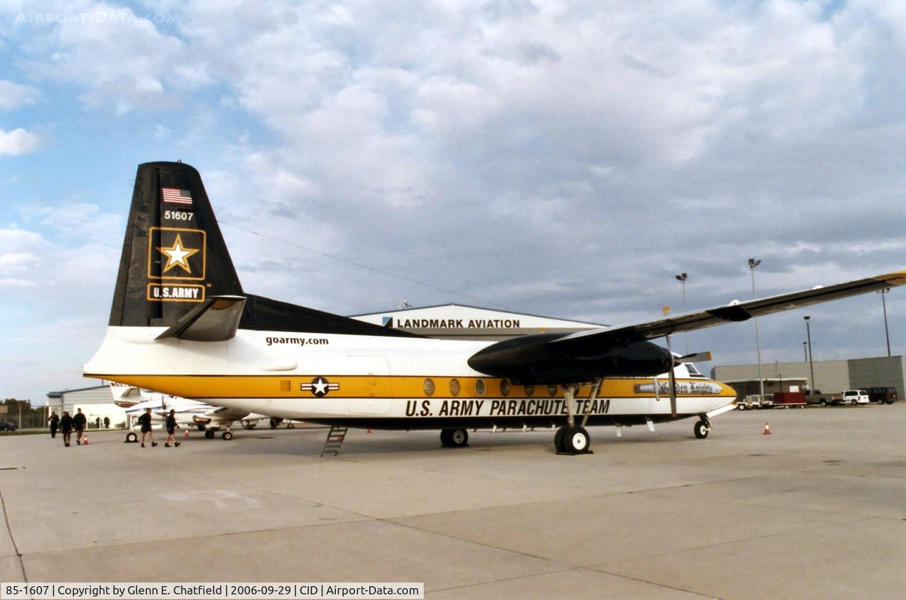 85-1607, 1983 Fokker C-31A (F27-400M) Troopship C/N 10653, Golden Knights plane