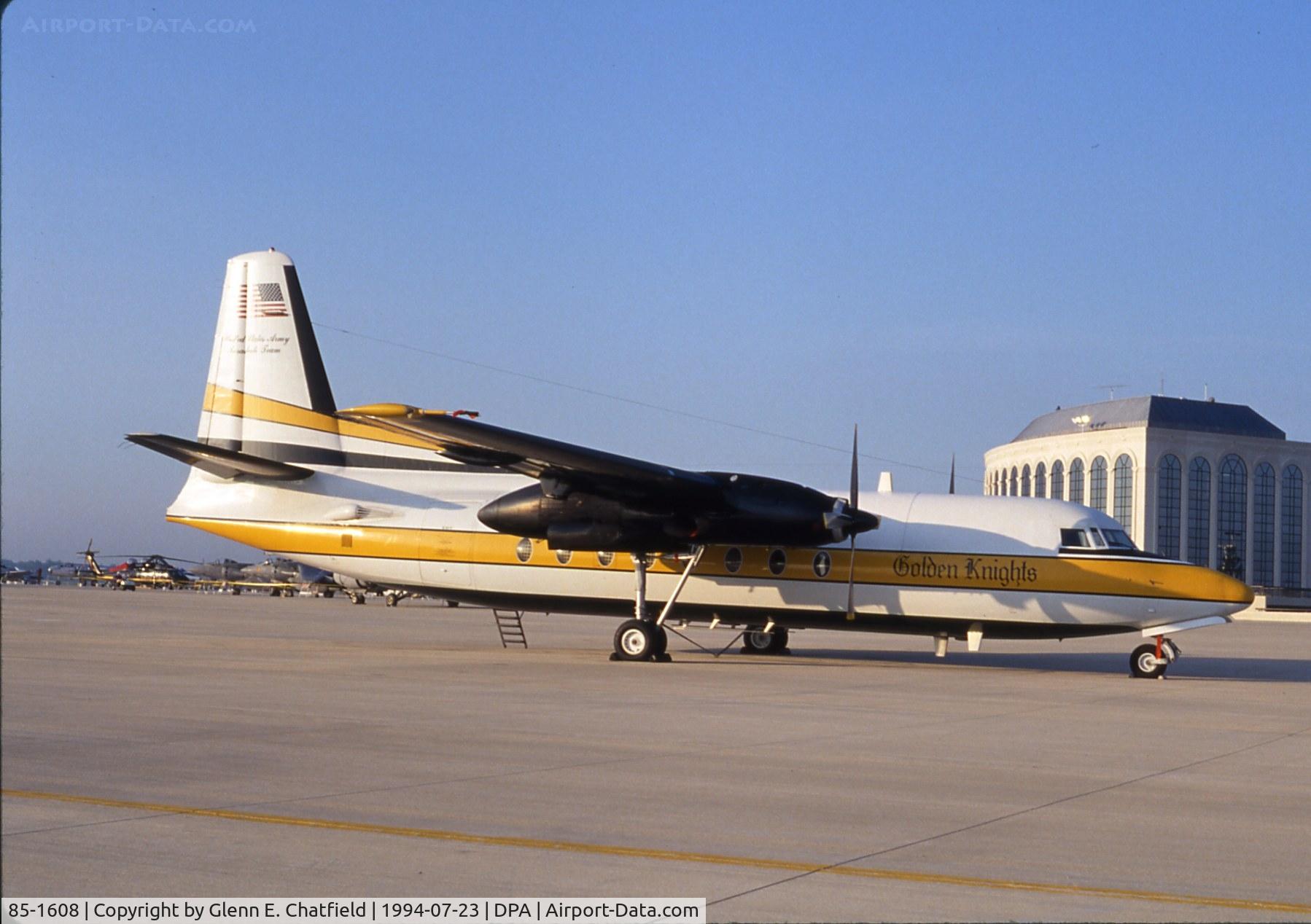 85-1608, 1984 Fokker C-31A (F27-400M) Troopship C/N 10668, Golden Knights plane