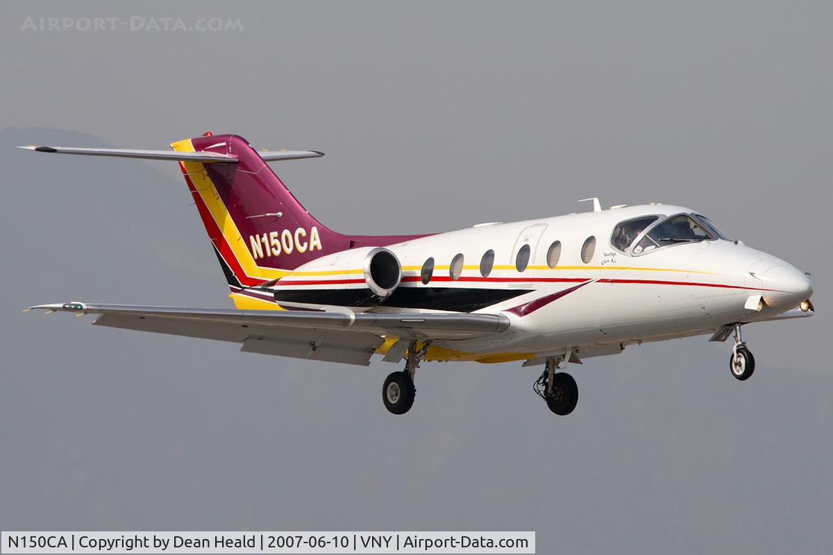 N150CA, 1982 Mitsubishi MU-300 Diamond 1 C/N A023SA, Charlie Air LLC Mitsubishi MU-300 N150CA from Las Vegas McCarran Int'l (KLAS) on short-final to RWY 16R.