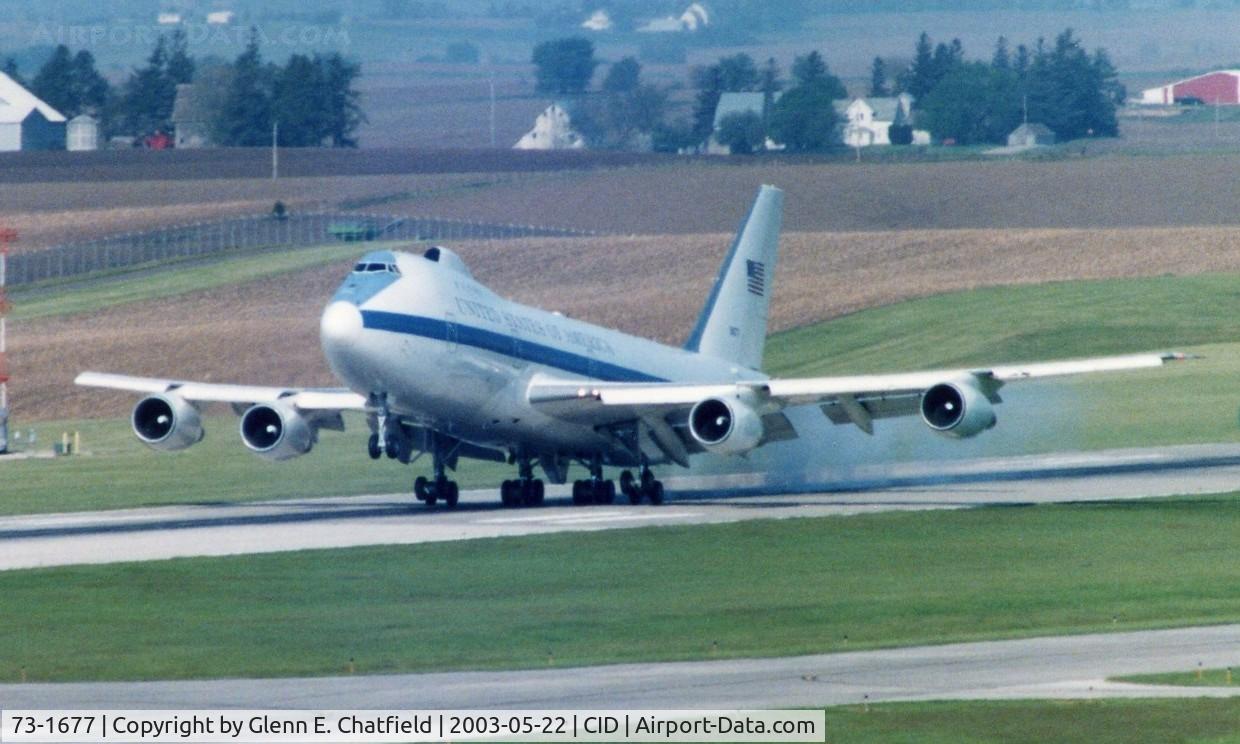73-1677, 1973 Boeing E-4B C/N 20683, E-4B doing touch and go on runway 9