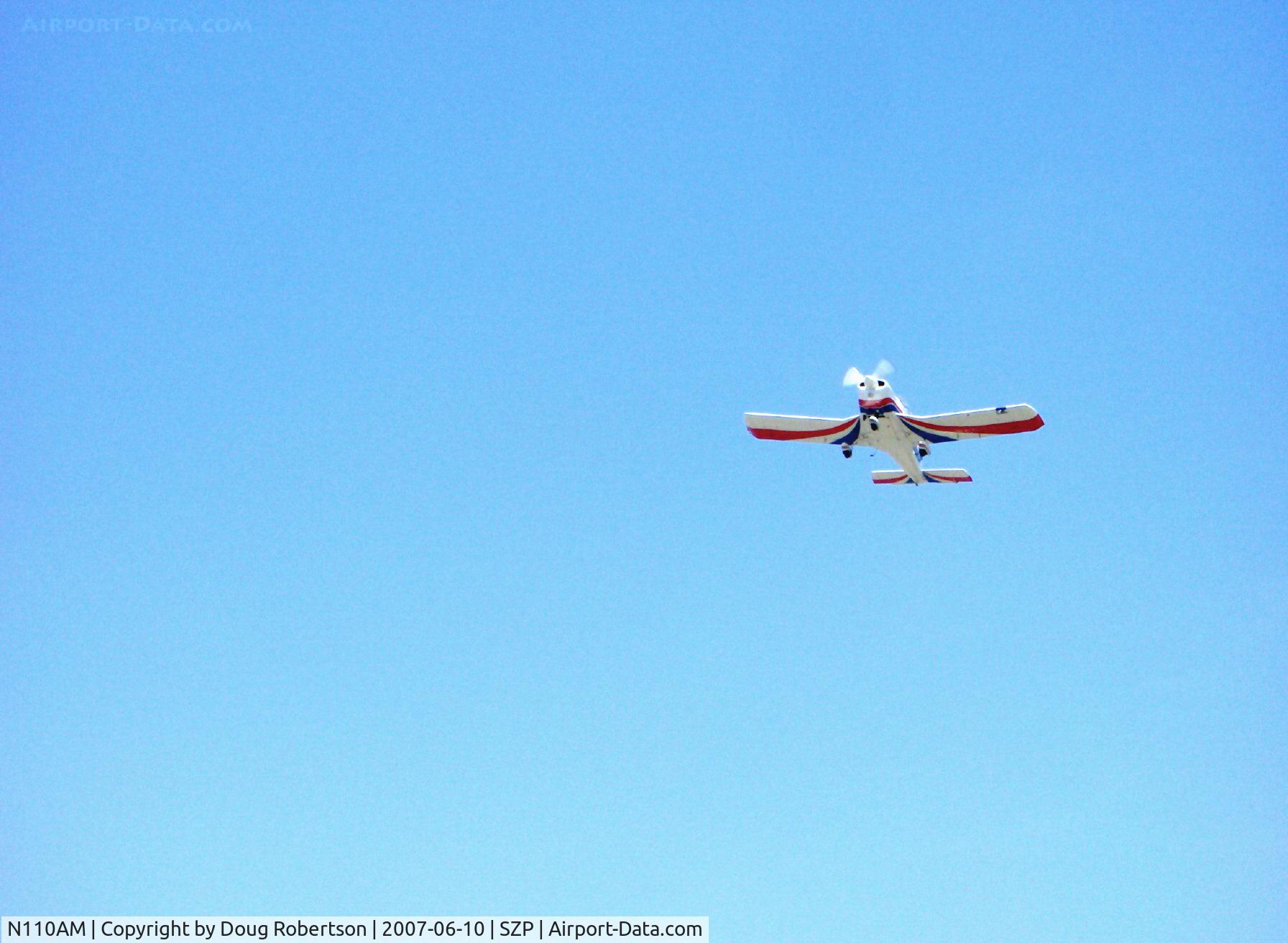 N110AM, 1996 Zlin Z-242L C/N 0727, 1996 Moravan Zlin Z242L fully aerobatic, Lycoming AEIO-360-B 200 Hp, takeoff climb Rwy 22