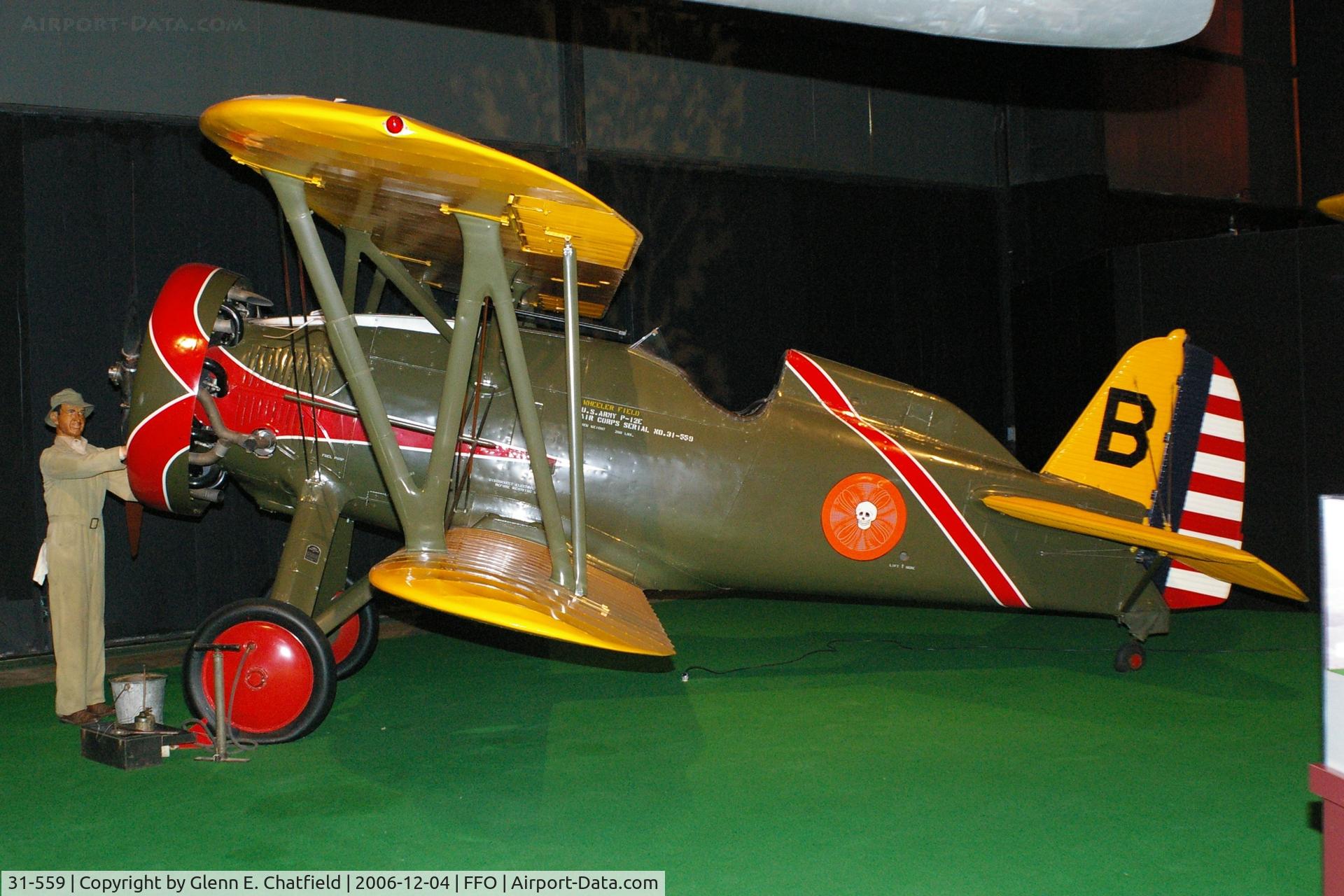 31-559, 1931 Boeing P-12E C/N 1488, A hot fighter of its day.  P-12 at the National Museum of the U.S. Air Force