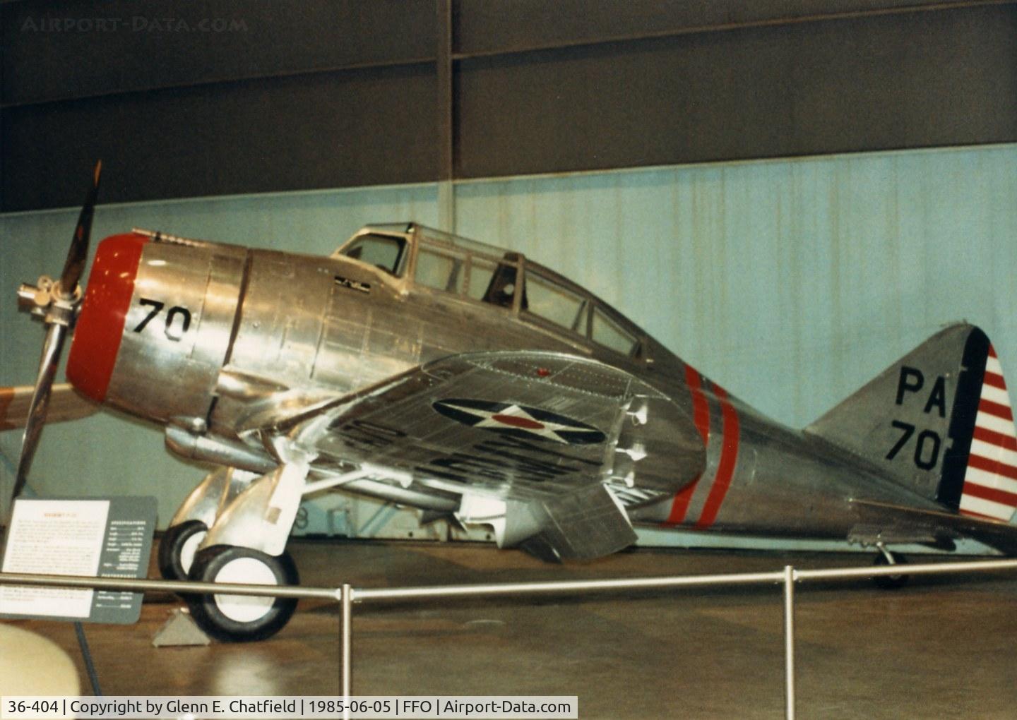 36-404, 1936 Seversky P-35 C/N 95, At the National Museum of the U.S. Air Force