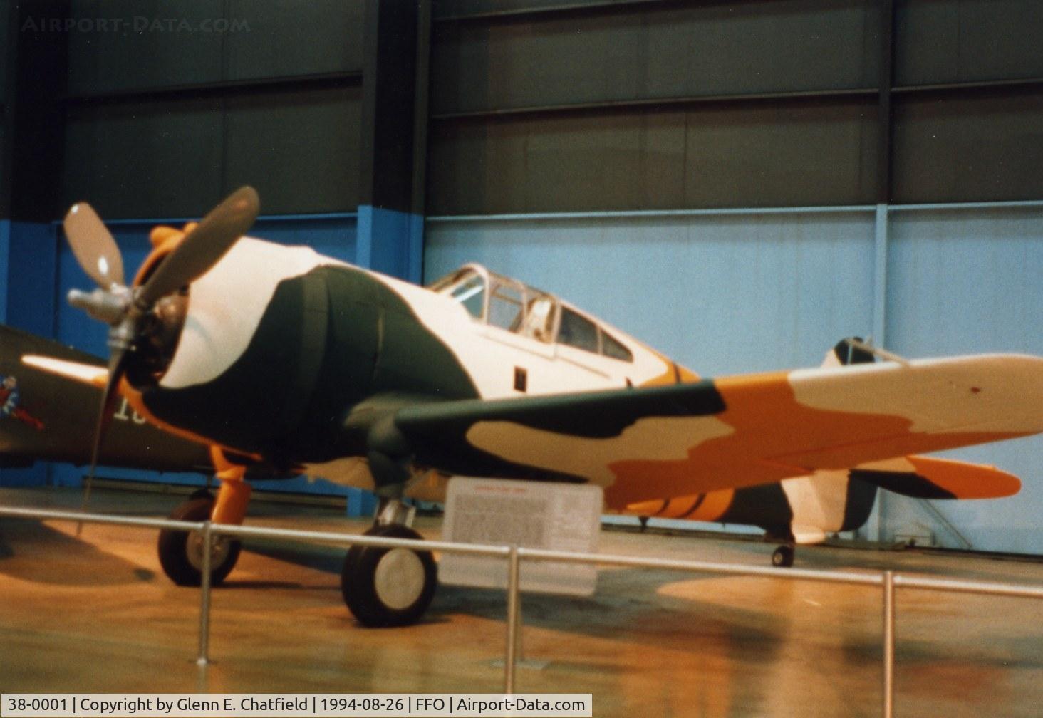 38-0001, 1938 Curtiss P-36 Hawk C/N 12415, P-36A Hawk at the National Museum of the U.S. Air Force. Old paint scheme