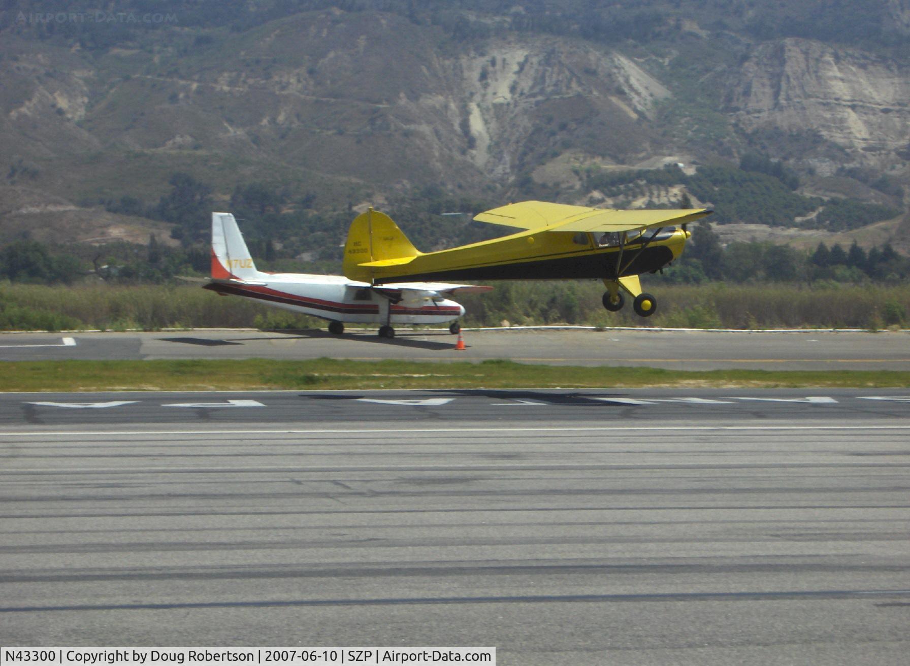 N43300, 1946 Taylorcraft BC12-D C/N 6959, 1946 Taylorcraft BC-12D Continental A&C65 65 Hp, takeoff climb Rwy 22