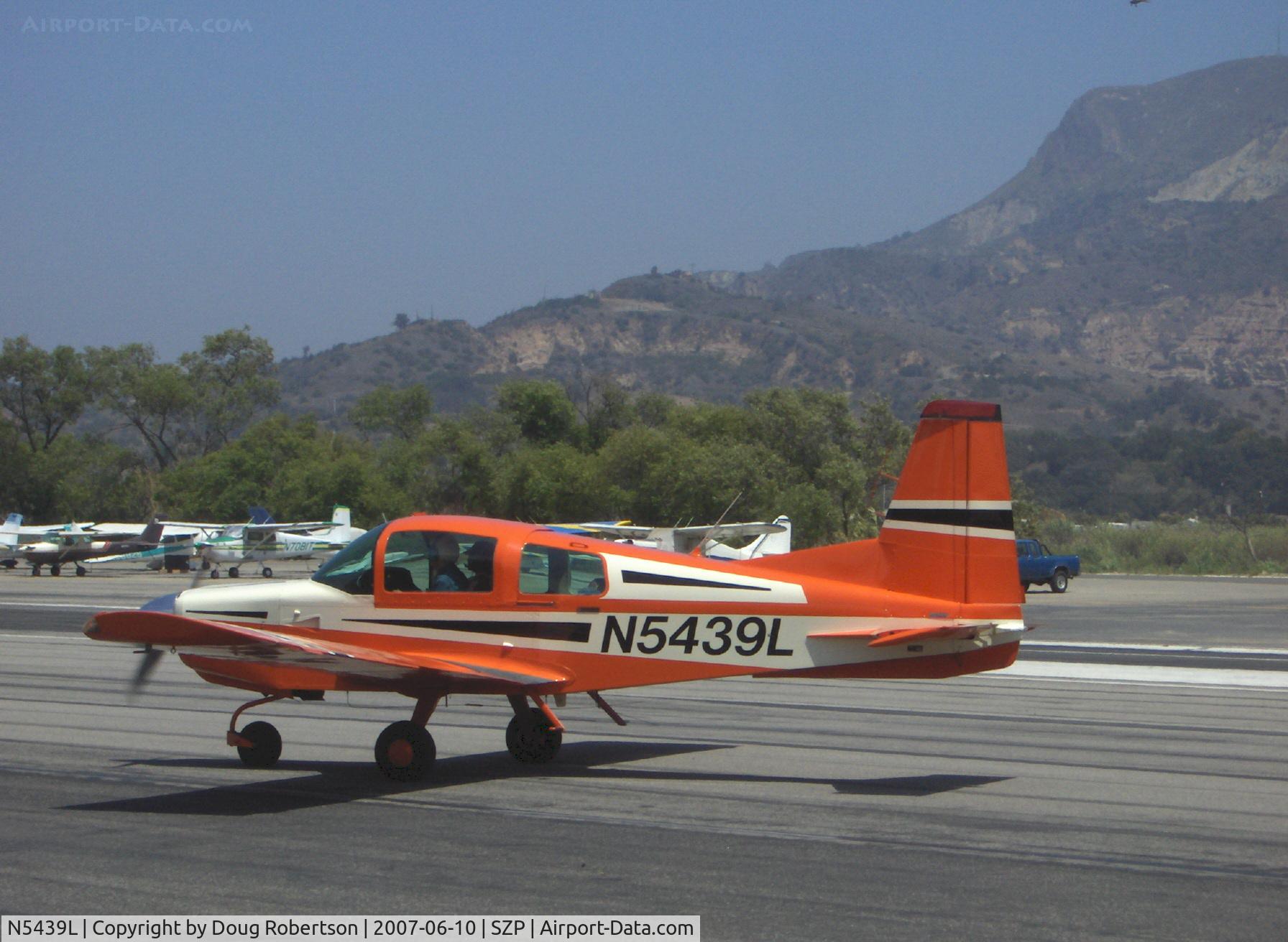 N5439L, 1973 Grumman American AA-5 Traveler C/N AA5-0339, 1973 Grumman-American AA-5A CHEETAH, Lycoming O-320-E2G 150 Hp, taxi off Rwy 22