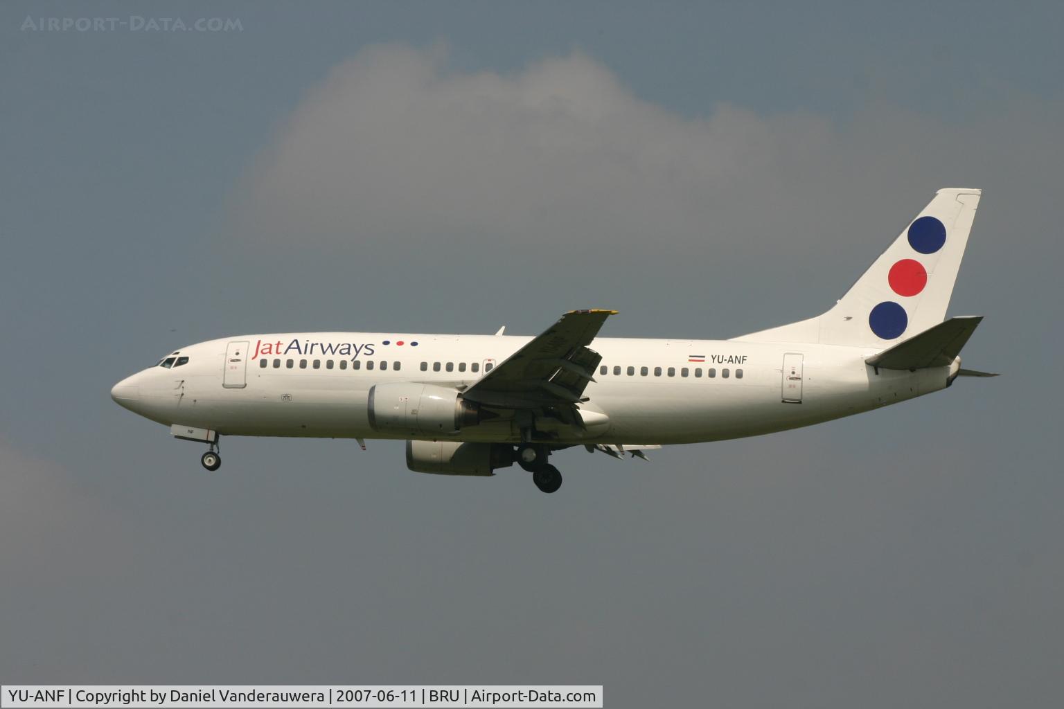 YU-ANF, 1985 Boeing 737-3H9 C/N 23330/1136, arrival of flight JU272