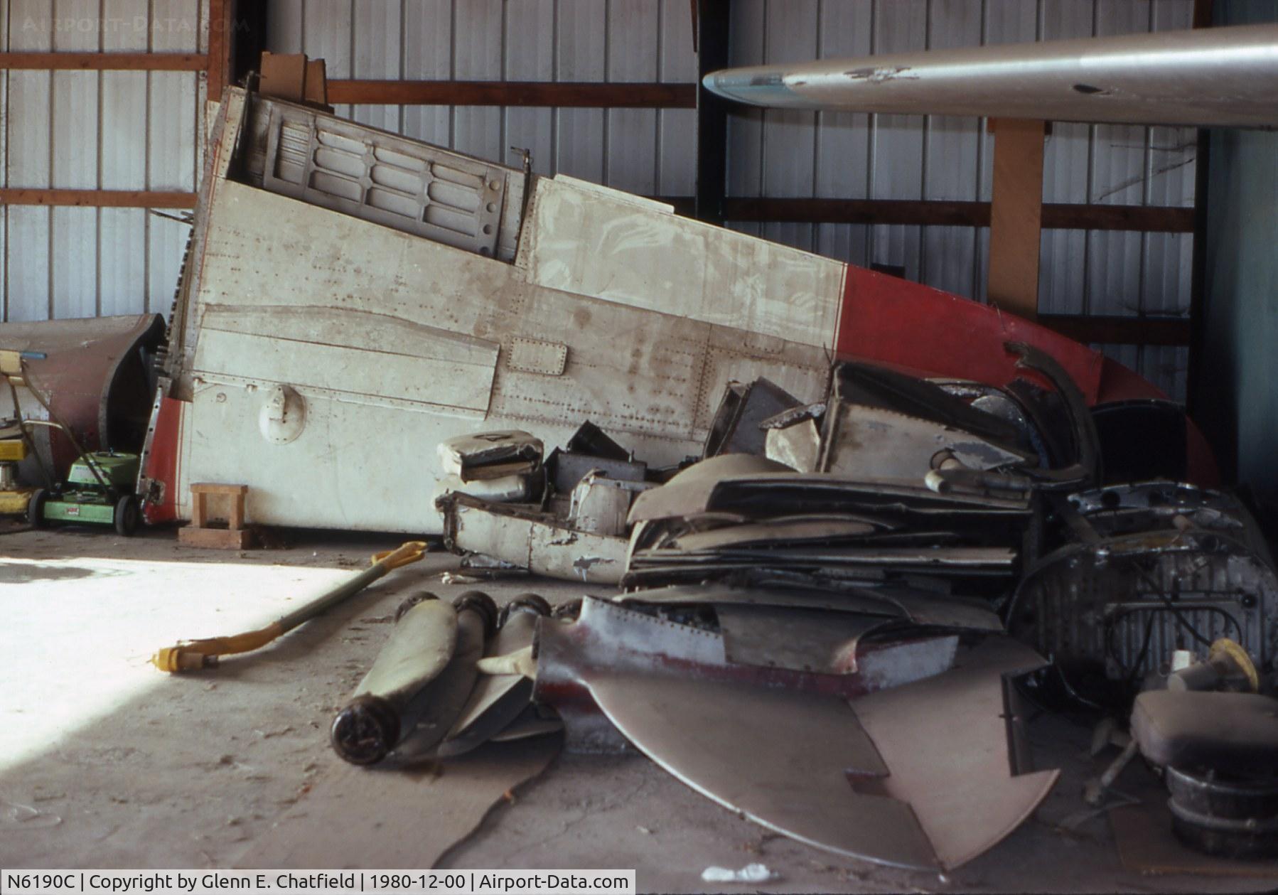 N6190C, Lockheed P-38L-5 Lightning C/N 7765, Stored in hangar at old Lambert Field near Plainfield, IL