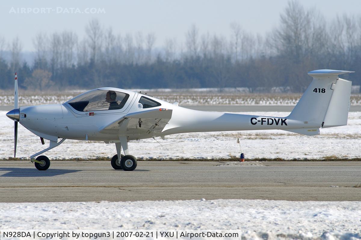 N928DA, 2007 Diamond DA-20C-1 Eclipse C/N C0418, Test Registration.  Currently N928DA