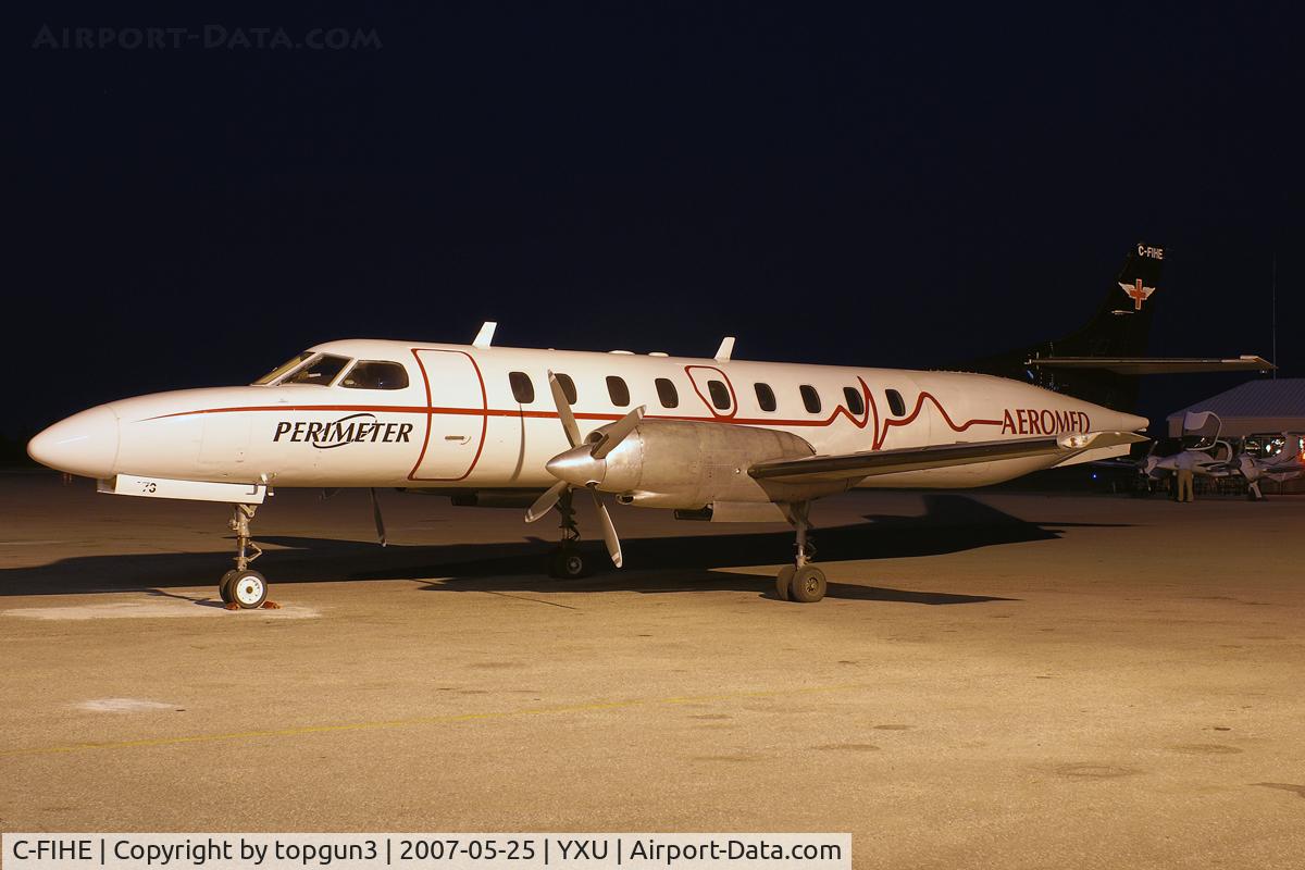C-FIHE, 1979 Swearingen SA-226TC Metro II C/N TC-373, Night shot while parked at Ramp III.