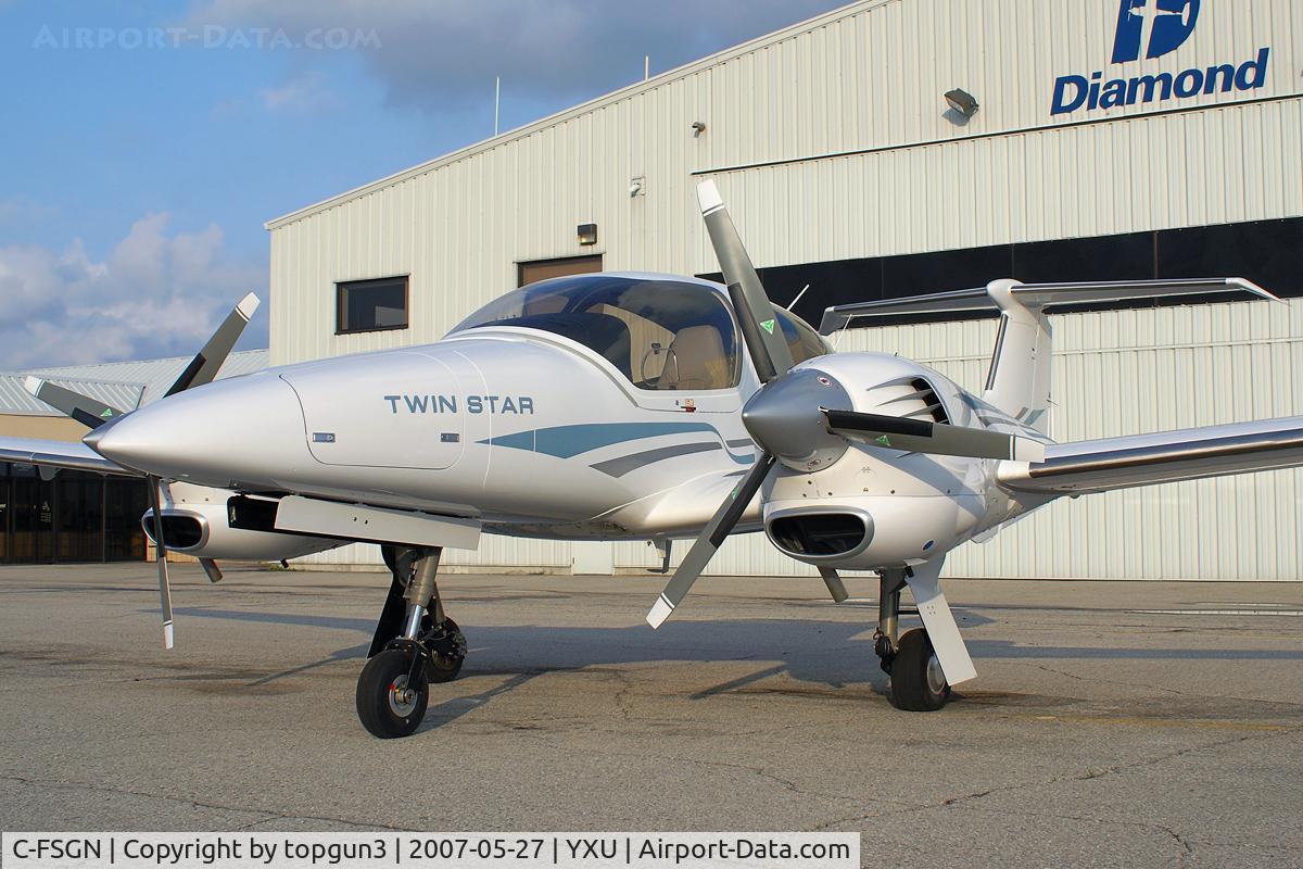 C-FSGN, 2007 Diamond DA-42 Twin Star C/N 42.AC061, Parked in front of Diamond Flight Centre