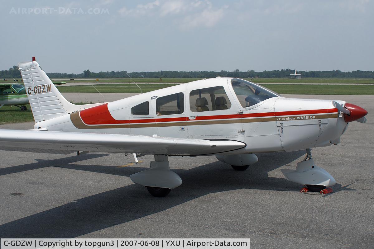 C-GDZW, 1976 Piper PA-28-151 Cherokee Warrior C/N 28-7615238, Parked at ESSO ramp.