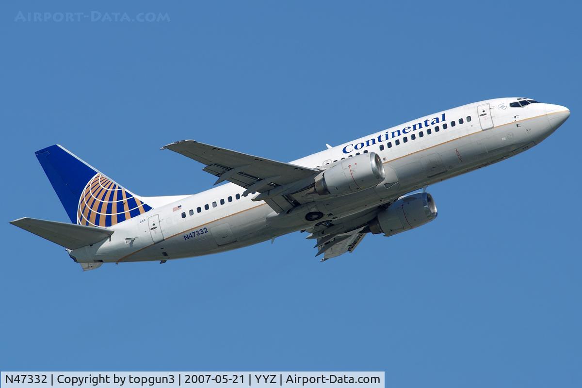N47332, 1986 Boeing 737-3TO C/N 23570, Departing from RWY06R.