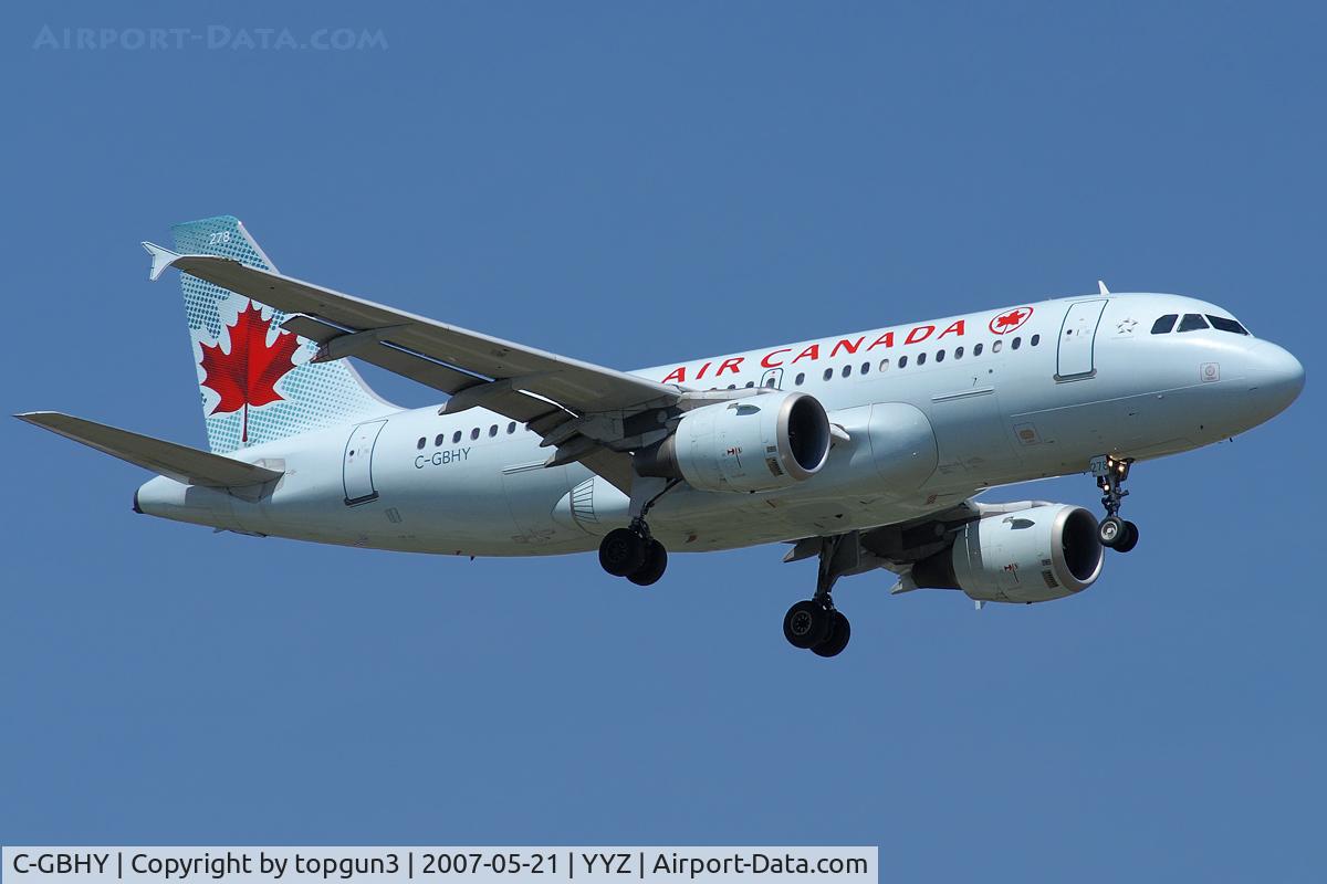 C-GBHY, 1998 Airbus A319-114 C/N 800, Short final for RWY05.