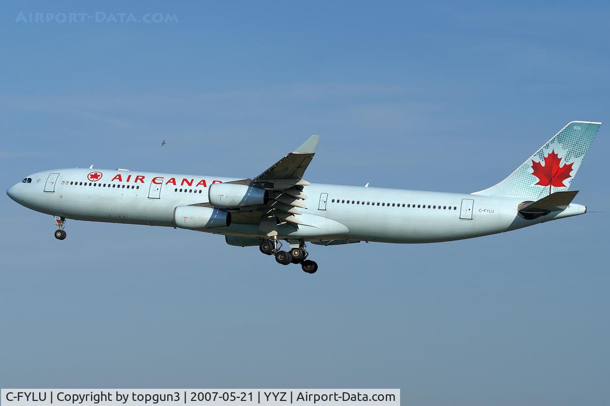 C-FYLU, 1997 Airbus A340-313 C/N 179, Short final for RWY05.