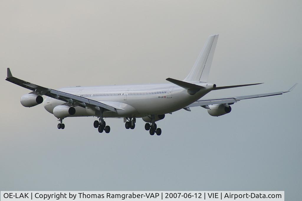 OE-LAK, 1997 Airbus A340-313 C/N 169, Austrian Airlines Airbus A340-300