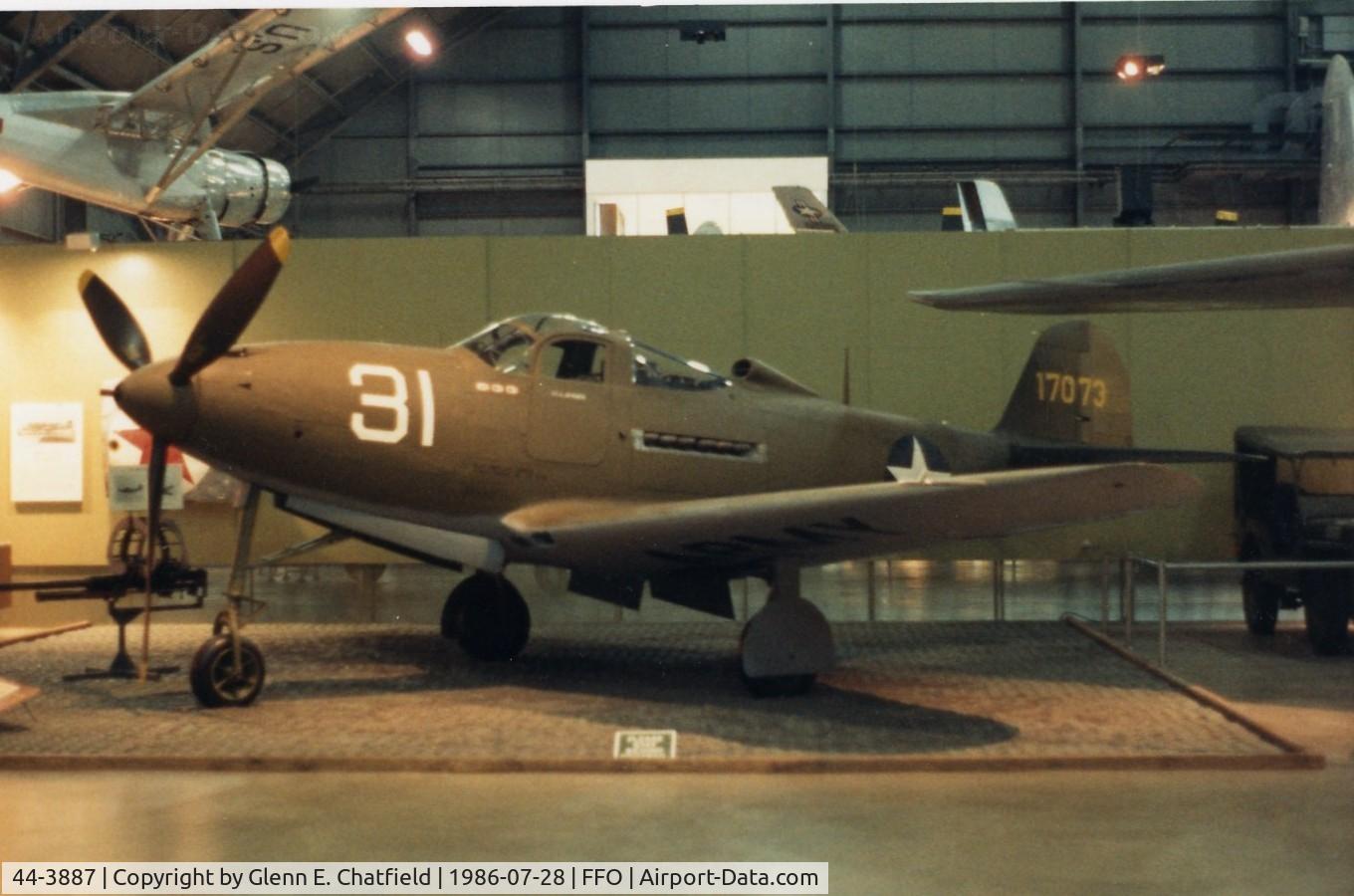 44-3887, 1944 Bell P-39Q Airacobra C/N Not found 44-3887, P-39Q at the National Museum of the U.S. Air Force