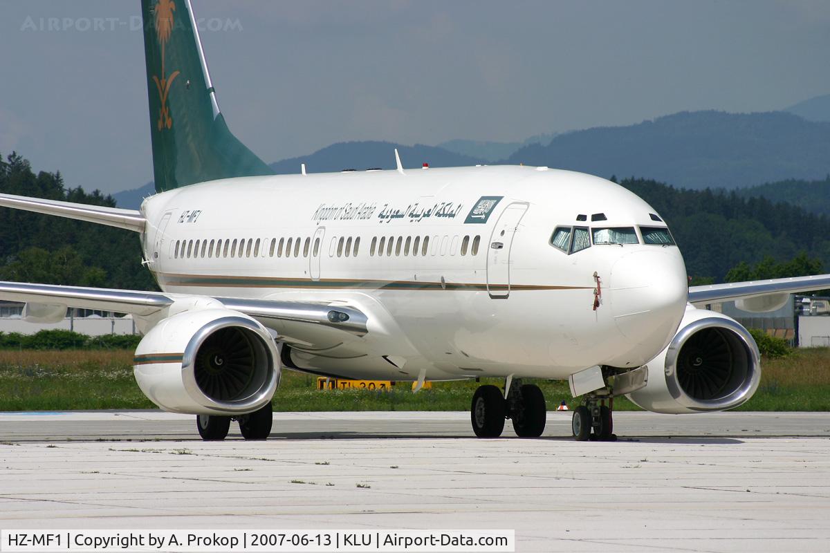 HZ-MF1, 2002 Boeing 737-7FG BBJ C/N 33405, Special visitor in KLU due to OPEC-conference in Carinthia