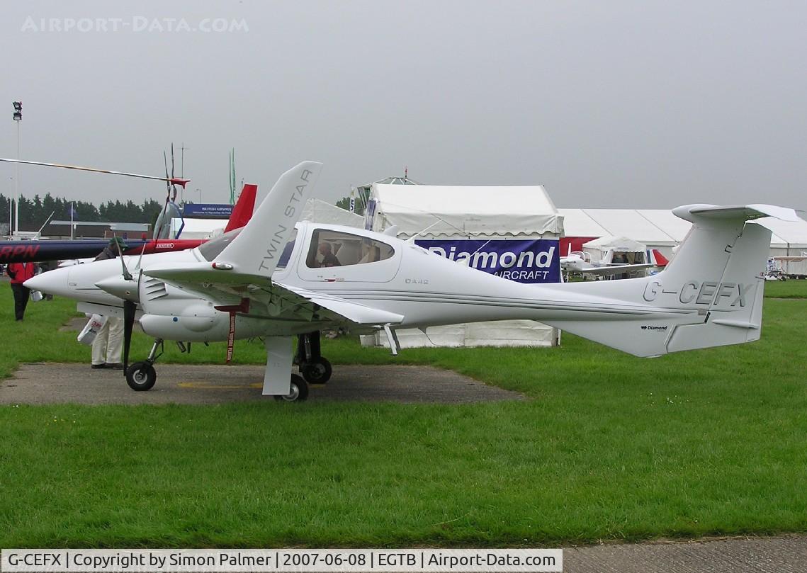 G-CEFX, 2006 Diamond DA-42 Twin Star C/N 42.187, Diamond DA42 exhibited at Aero Expo 2007