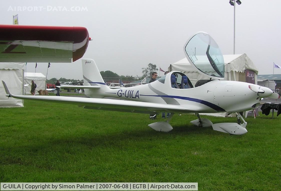 G-UILA, 2007 Aquila A210 (AT01) C/N AT01-165, Aquila AT01 exhibited at Aero Expo 2007