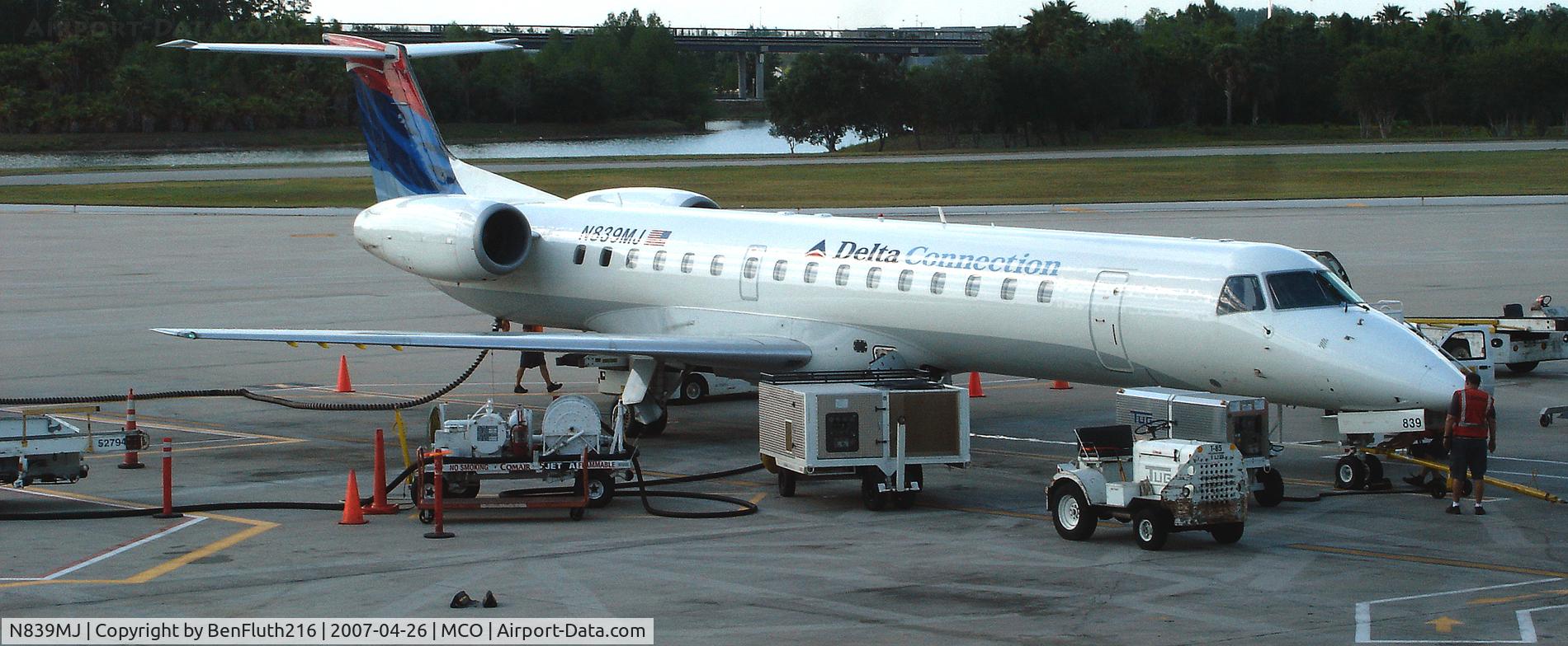 N839MJ, 2001 Embraer EMB-145LR C/N 145416, Operating Delta Connection/Freedom Airlines Flight from Orlando to Pensacola.