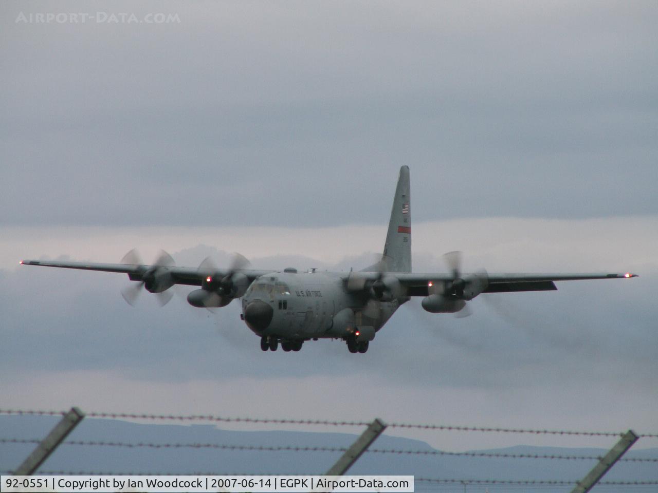 92-0551, Lockheed C-130H Hercules C/N 382-5346, C-130H/463 AG/Prestwick