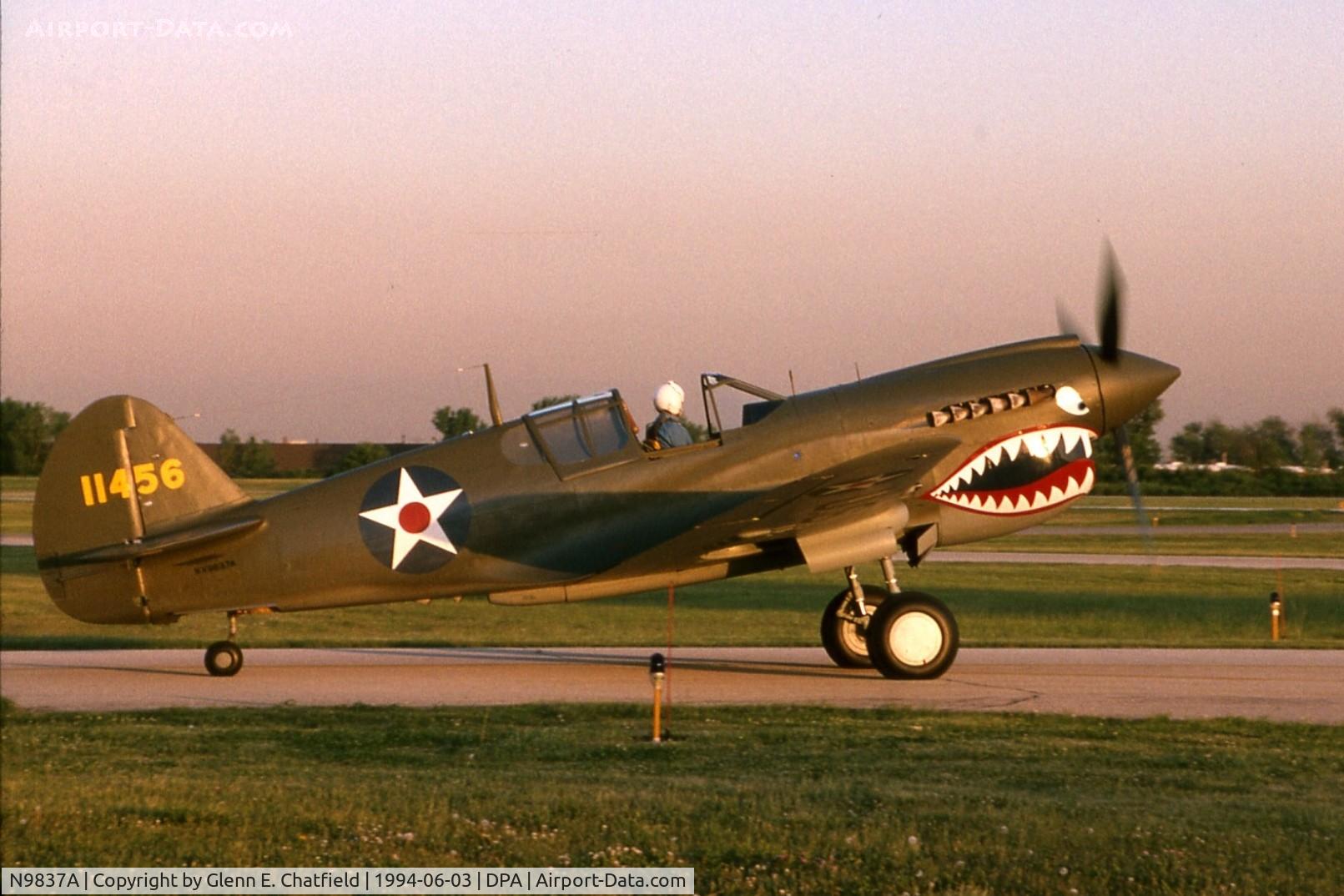 N9837A, 1944 Curtiss P-40N Warhawk C/N 33108, Shortly after restoration, late evening
