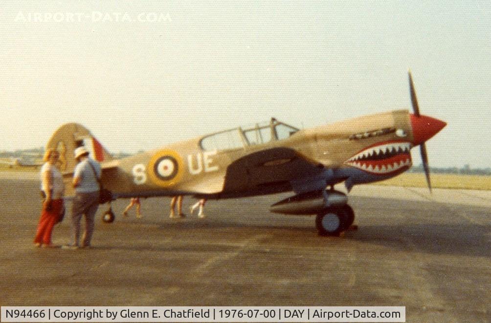 N94466, 1942 Curtiss P-40E C/N AK-899, At the Dayton International Air show.  Taken with an Instamatic 110, but it's the only shot I have of this plane
