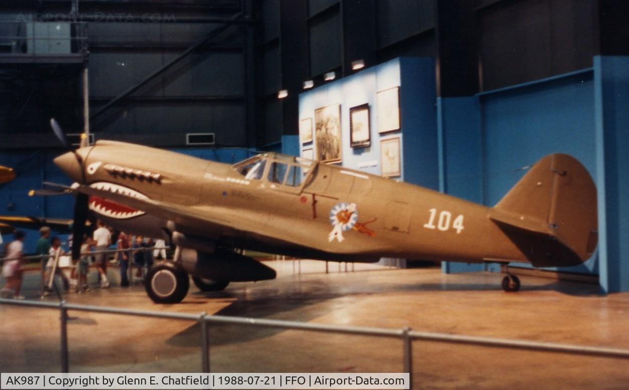 AK987, 1942 Curtiss P-40E Kittyhawk 1A C/N 18731, P-40E at the National Museum of the U.S. Air Force