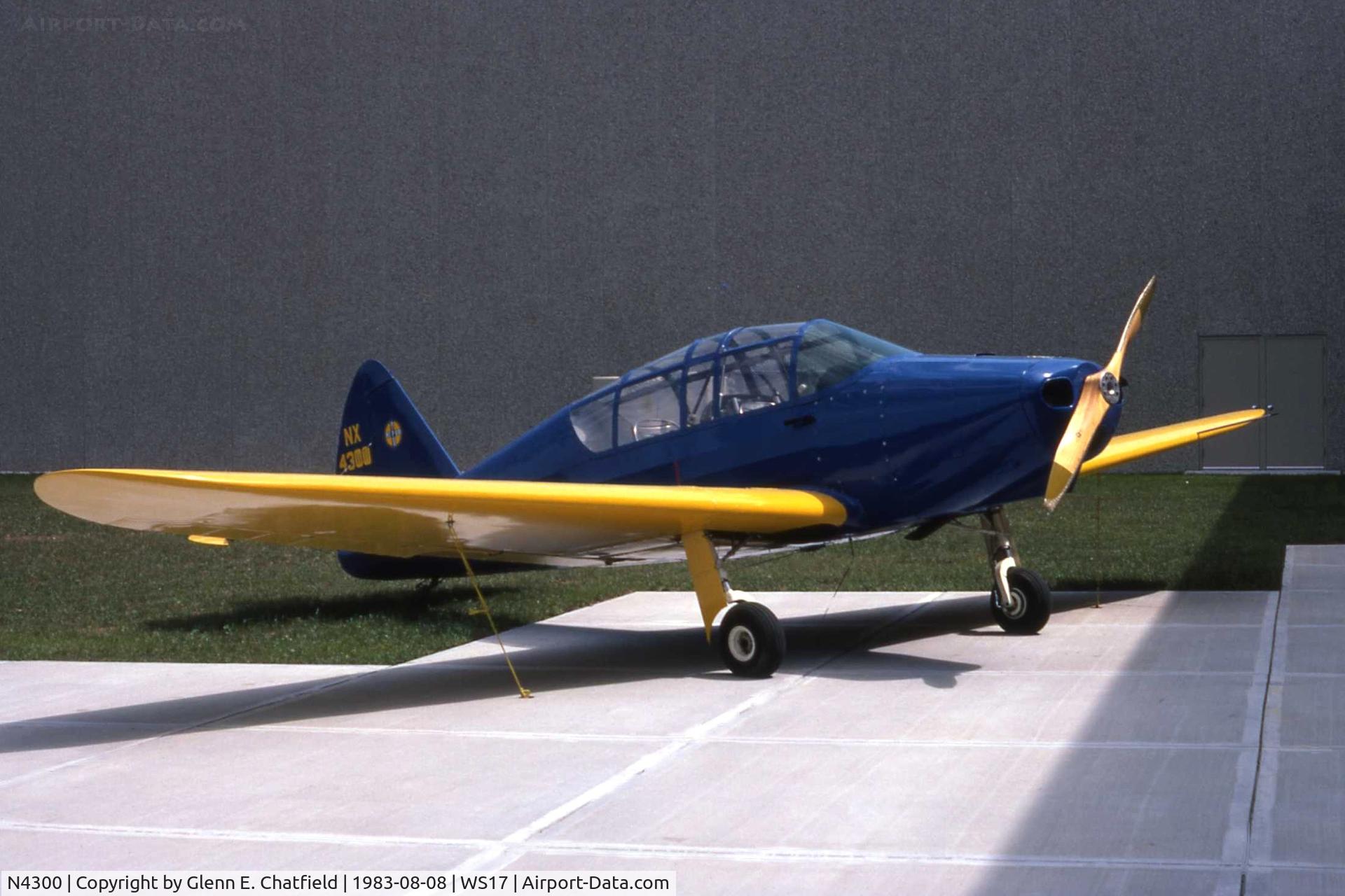N4300, 1943 Piper PT1 C/N PT-1, On display at the EAA Museum