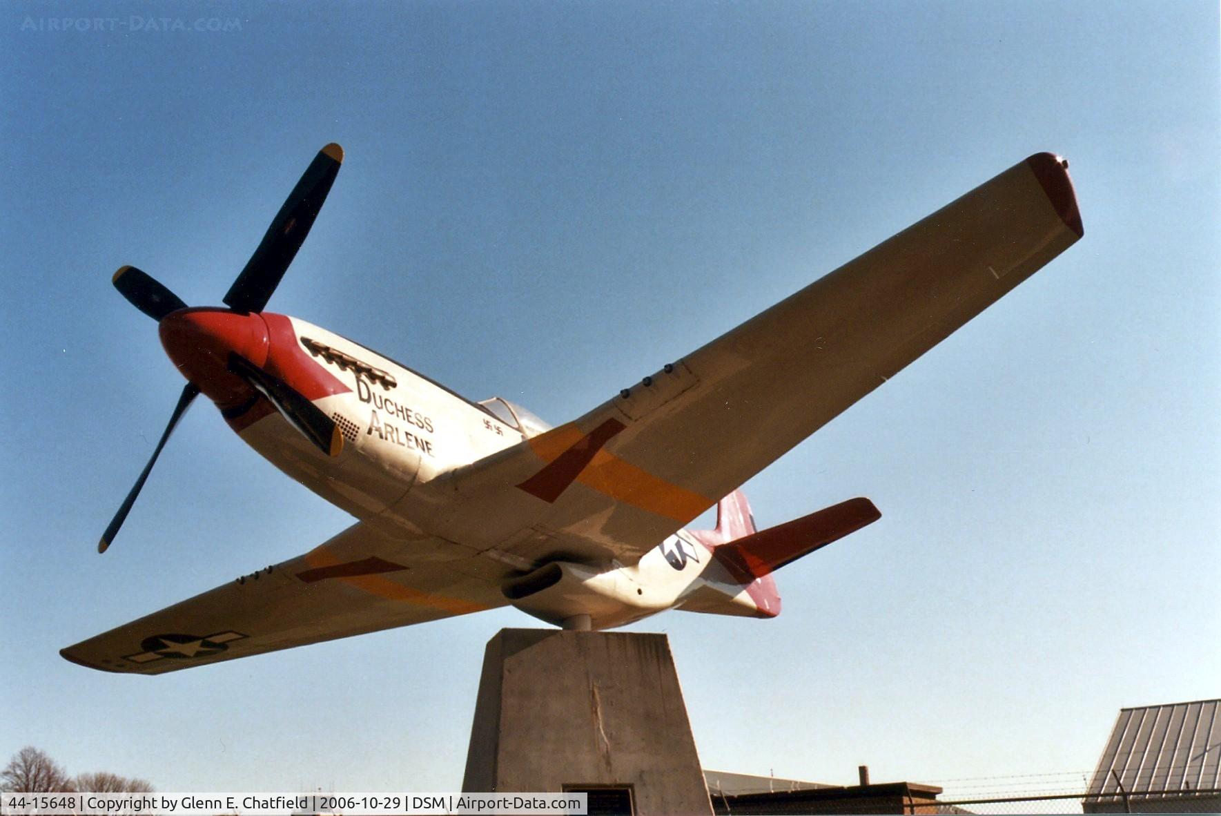 44-15648, North American P-51D Mustang Replica C/N None, P-51D on display at the ANG base