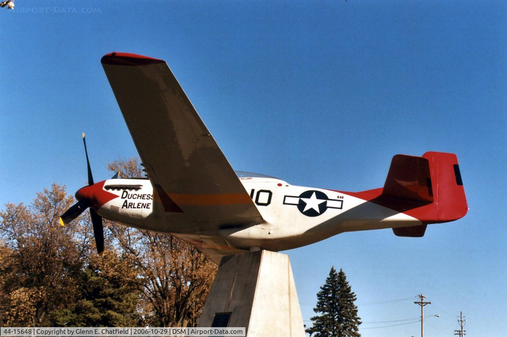 44-15648, North American P-51D Mustang Replica C/N None, P-51D on display at the ANG base