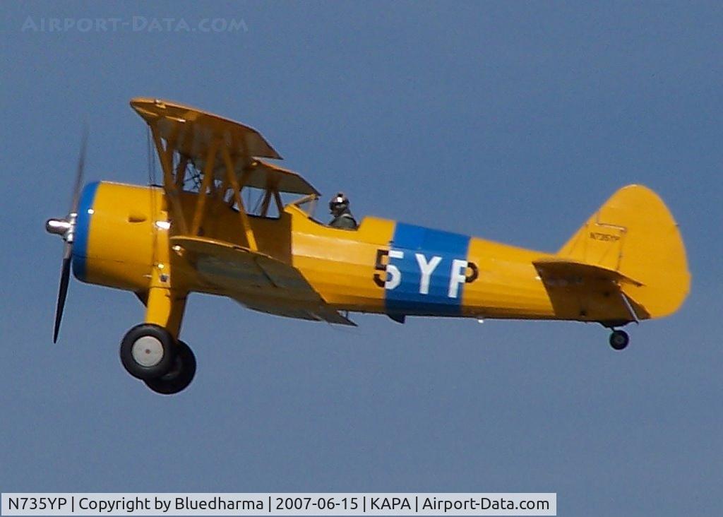 N735YP, 1942 Boeing B75N1 C/N 75-2611, 1942 Boeing B75N1 in flight