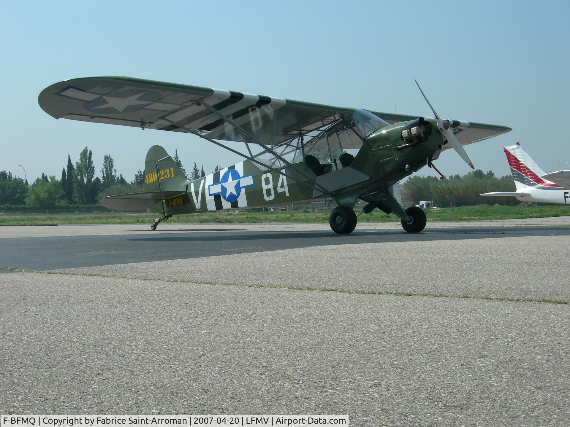 F-BFMQ, 1944 Piper L-4J Grasshopper (J3C-65D) C/N 12527, sitting on the ramp in Avignon.