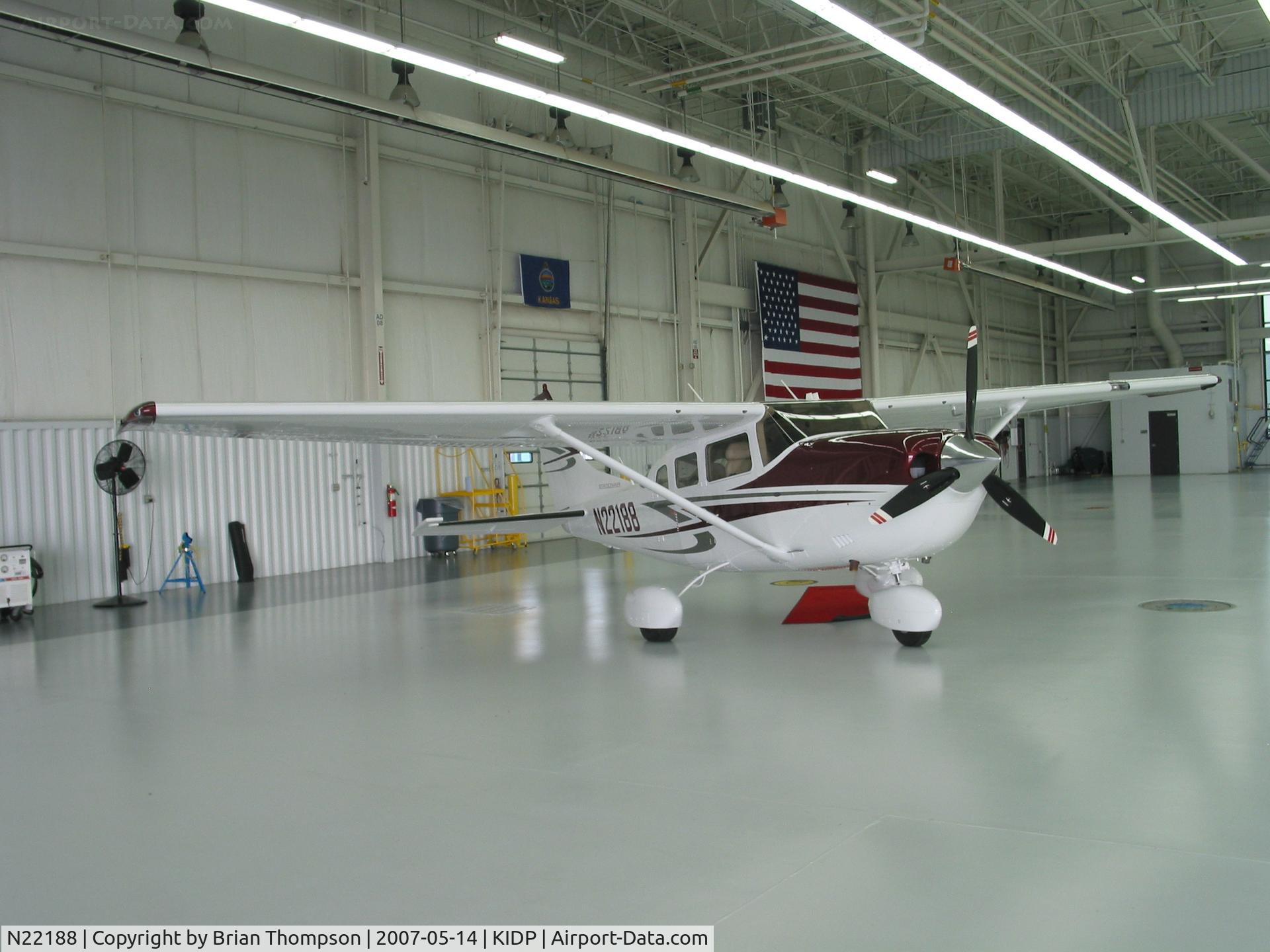 N22188, 2007 Cessna 206H Stationair C/N 20608290, In Cessna's delivery hangar at Independence, Kansas. 3 days later and we'll be in England.