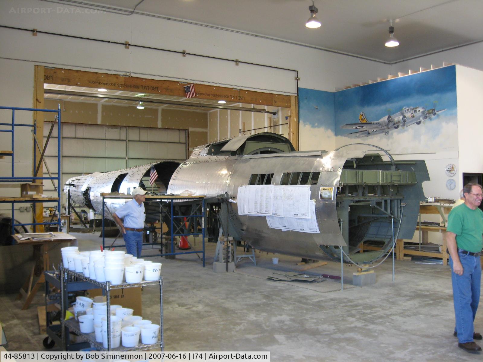 44-85813, 1944 Boeing B-17G Flying Fortress C/N 8722, From the front, looking back.  Cruise speed - 170 MPH, Max. Speed - 300 MPH.
