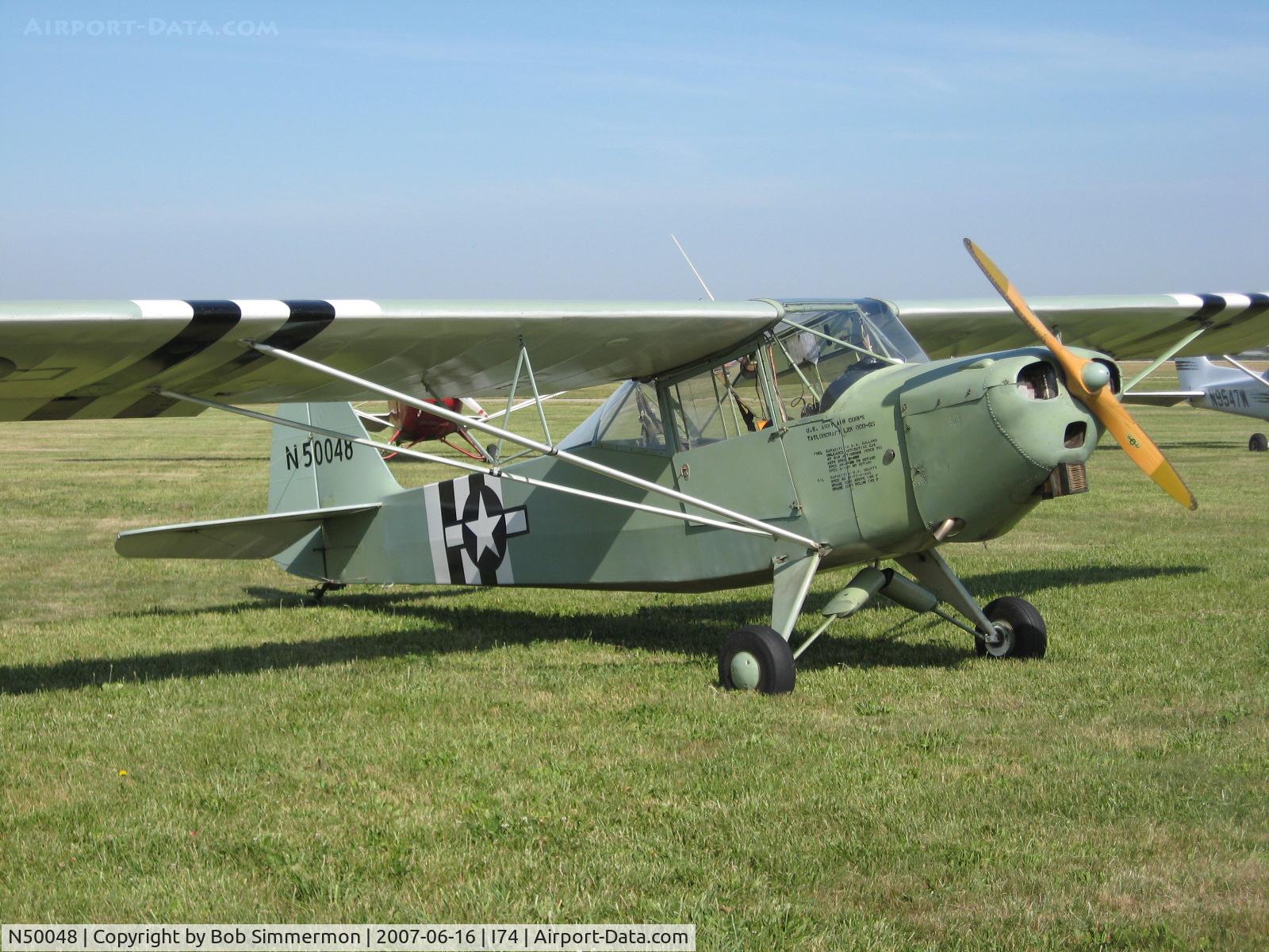 N50048, 1943 Taylorcraft DCO-65 C/N 5716, At the Urbana, OH fly-in