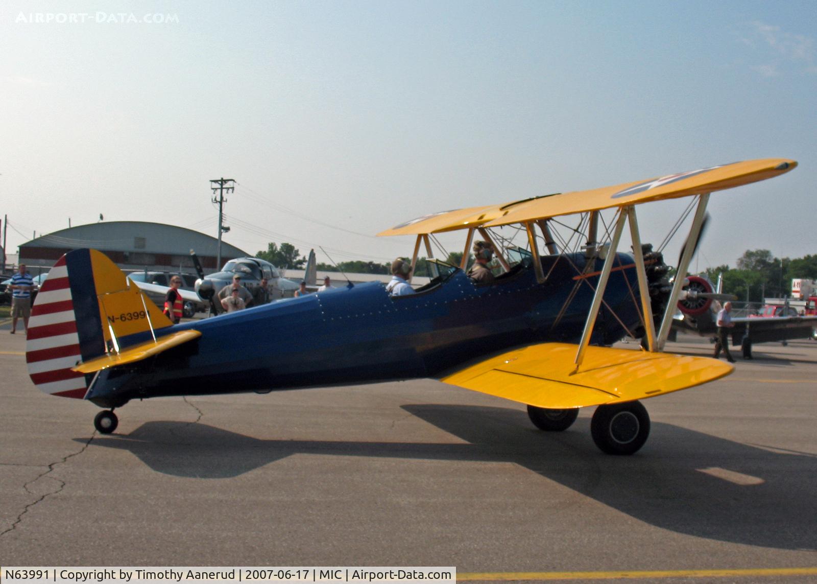 N63991, 1941 Boeing A75N1(PT17) C/N 75-4893, Crystal Airport Open House & Fly-In