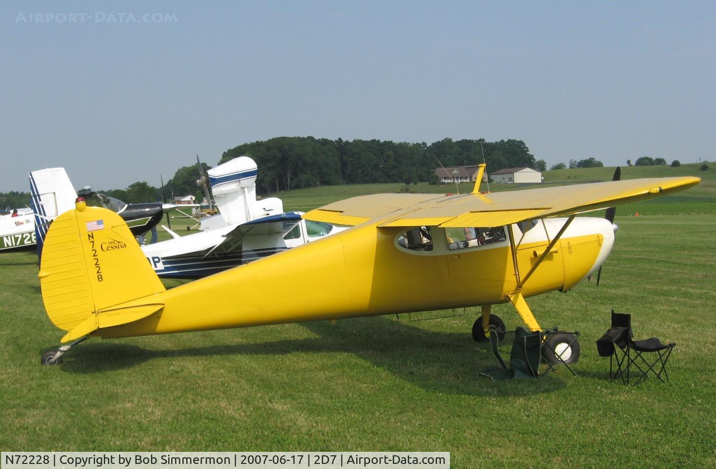 N72228, 1946 Cessna 140 C/N 9401, Father's Day fly-in at Beach City, OH