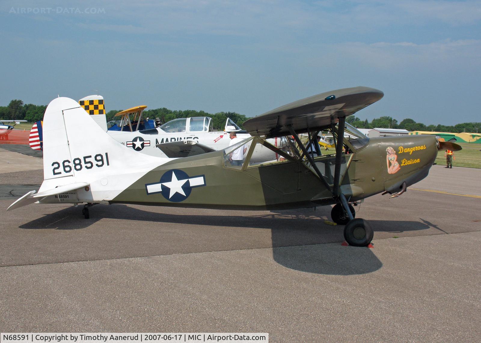 N68591, Stinson L-5 Sentinel C/N 42-98667 (76-908), Crystal Airport Open House & Fly-In