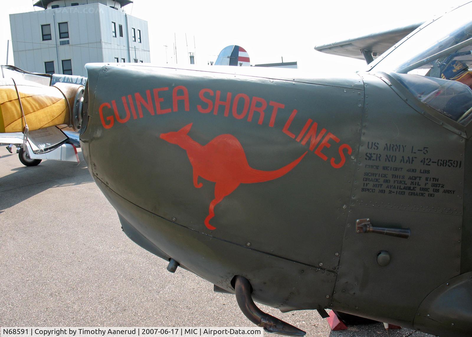 N68591, Stinson L-5 Sentinel C/N 42-98667 (76-908), Crystal Airport Open House & Fly-In