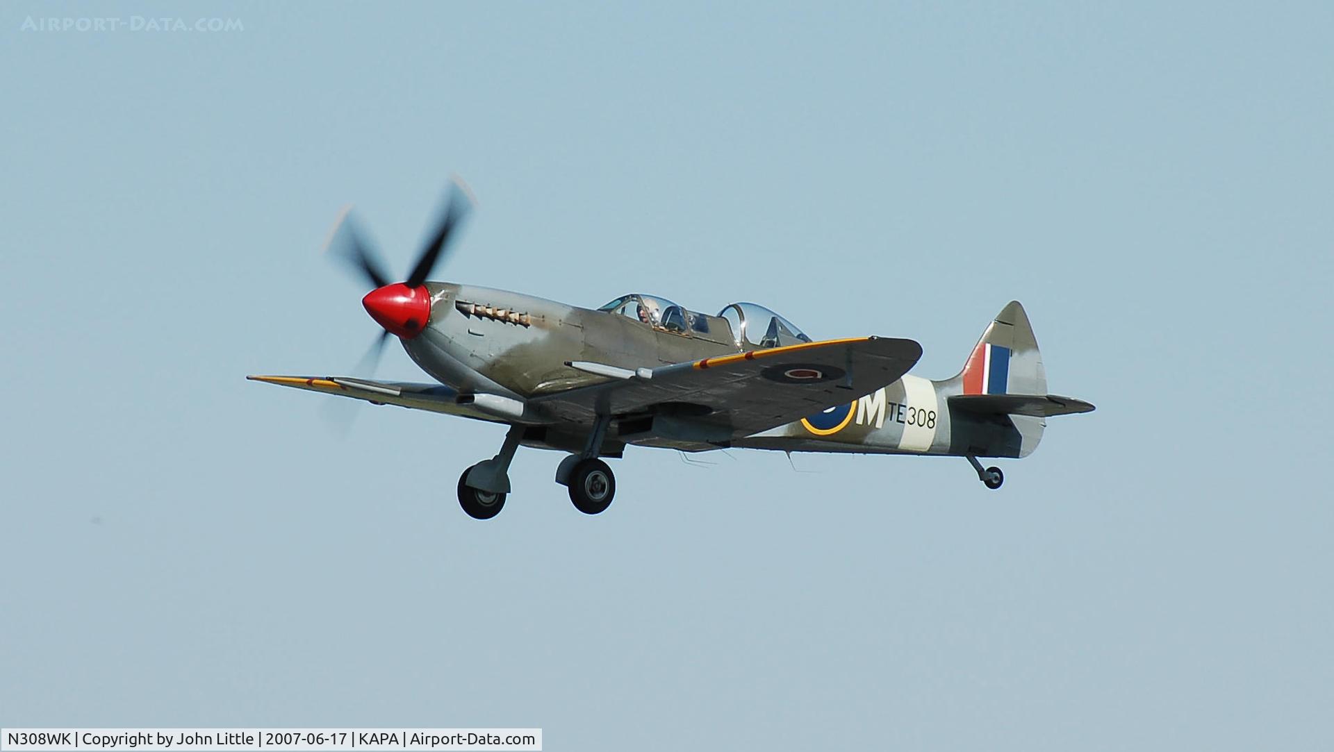 N308WK, 1945 Supermarine 361 Spitfire Tr9 C/N CBAF.4494, Departing 17L - Headed Home