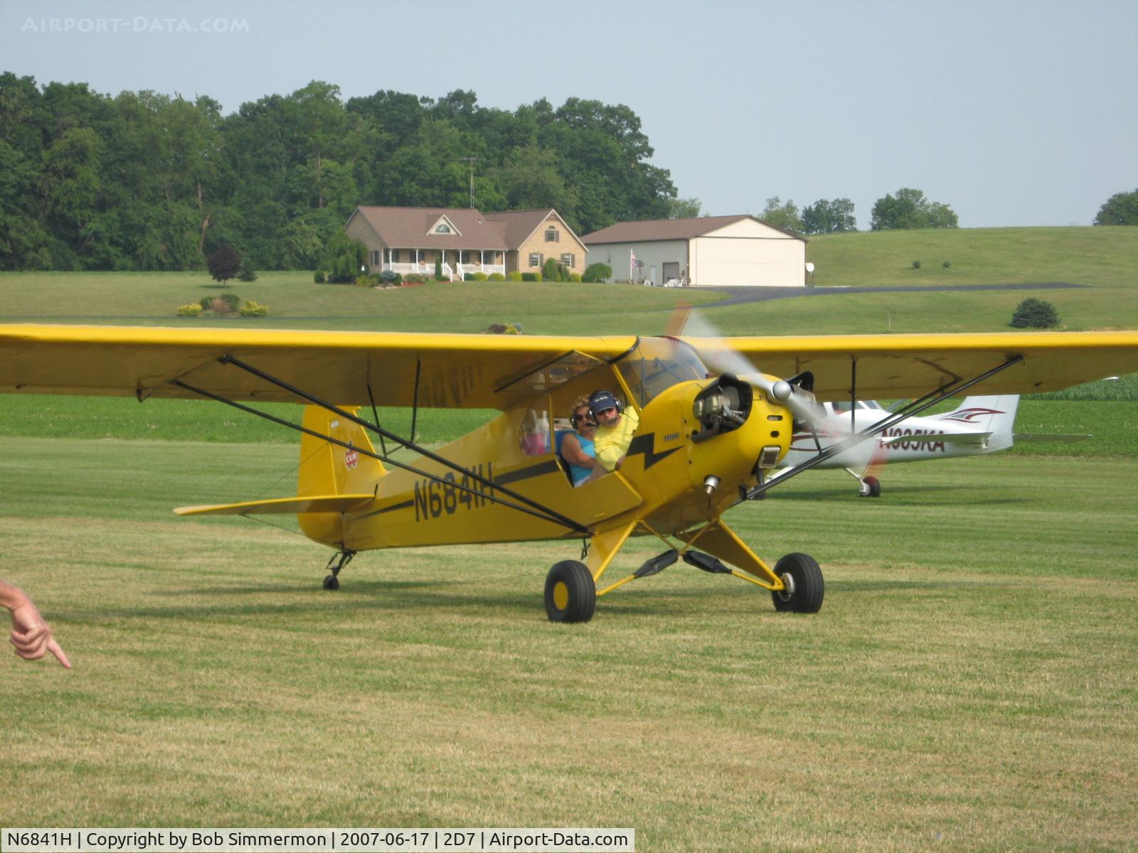 N6841H, 1946 Piper J3C-65 Cub Cub C/N 20065, Father's Day fly-in at Beach City, OH