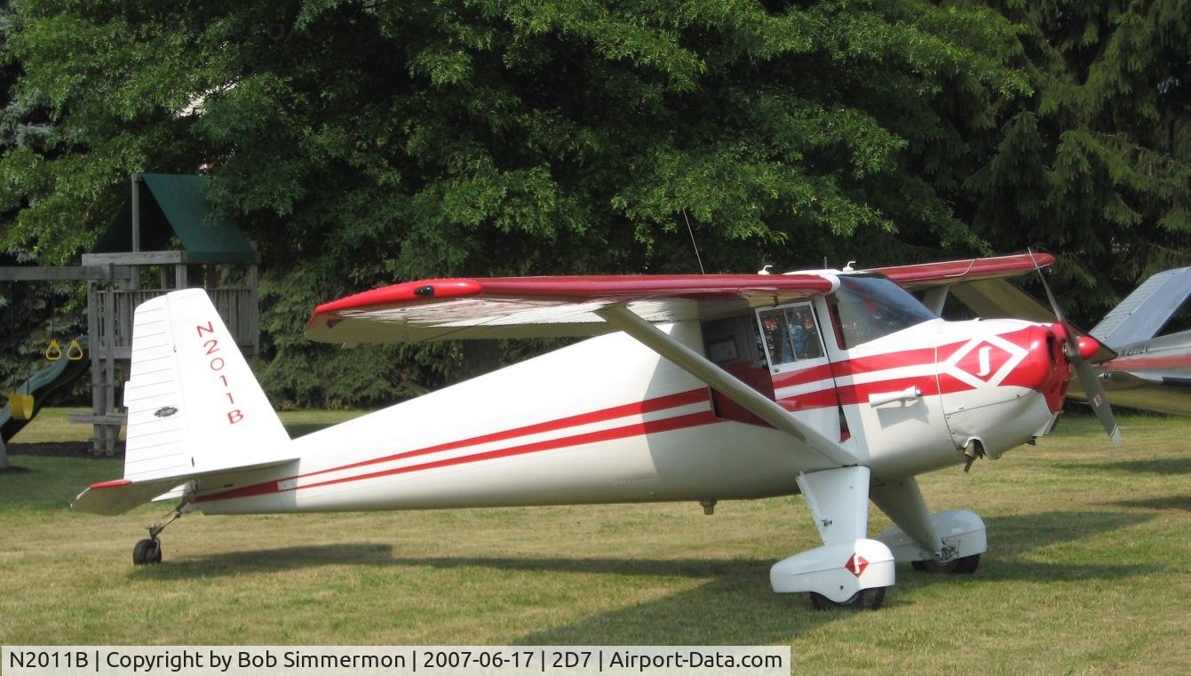 N2011B, 1948 Luscombe 8E Silvaire C/N 6438, Father's Day fly-in at Beach City, OH.