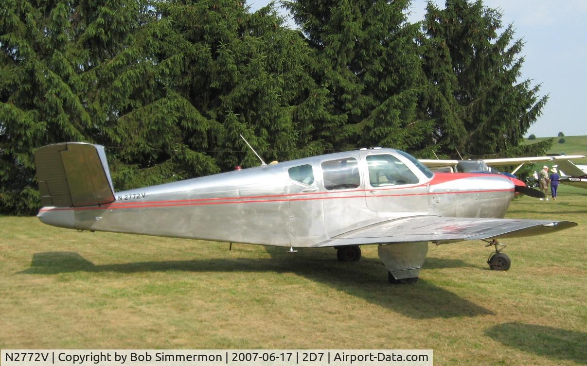 N2772V, 1947 Beech 35 Bonanza C/N D-164, Father's Day fly-in at Beach City, OH