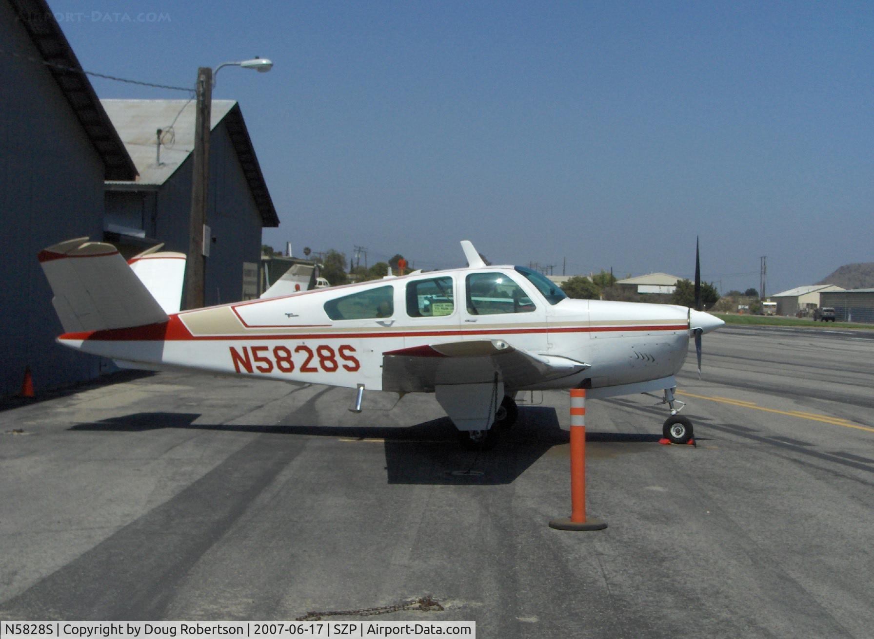 N5828S, 1964 Beech S35 Bonanza C/N D-7727, 1964 Beech S35 BONANZA, Continental IO-520-B 285 Hp