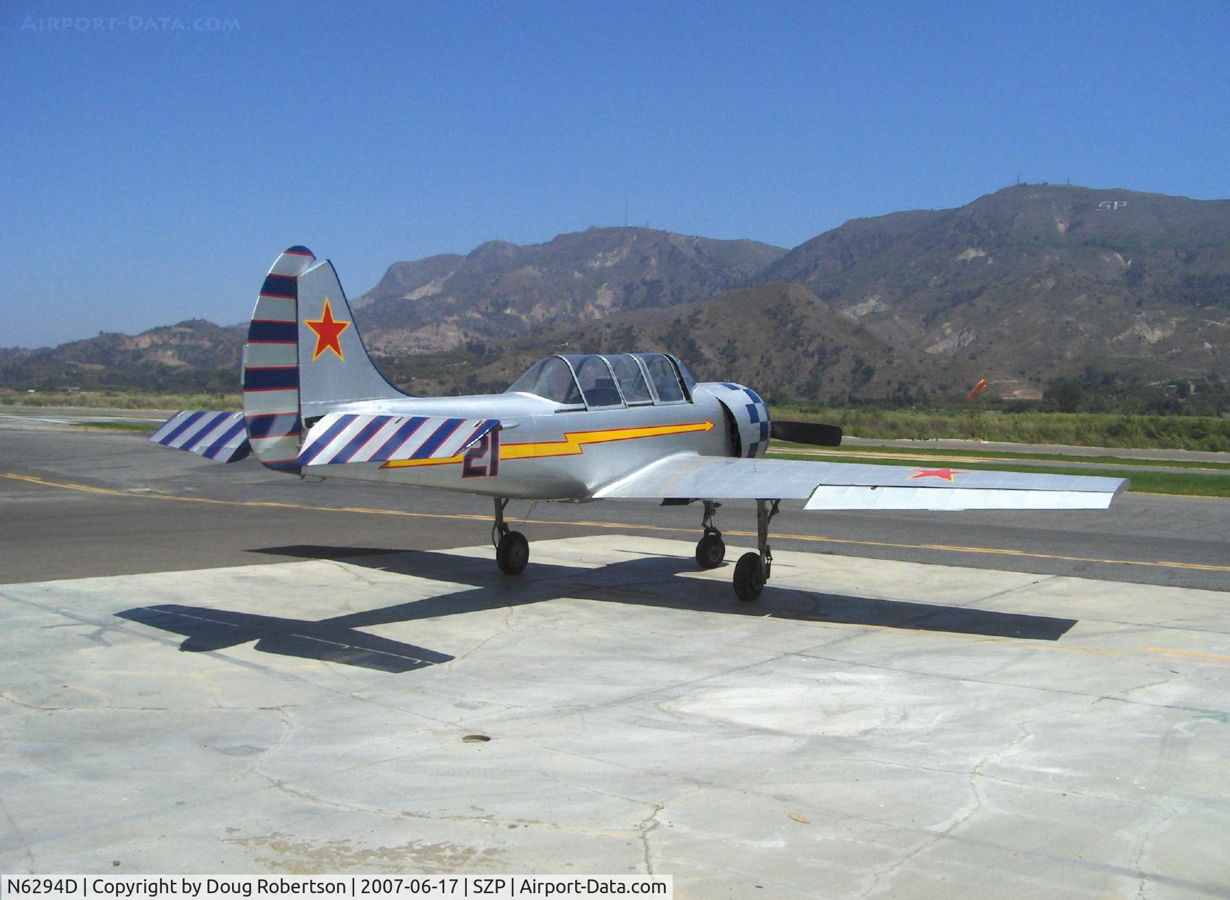 N6294D, 1983 Yakovlev Yak-52 C/N 833611, 1983 Yakovlev YAK 52, Vedeneev (Ivchenko) MP-14 360 Hp radial