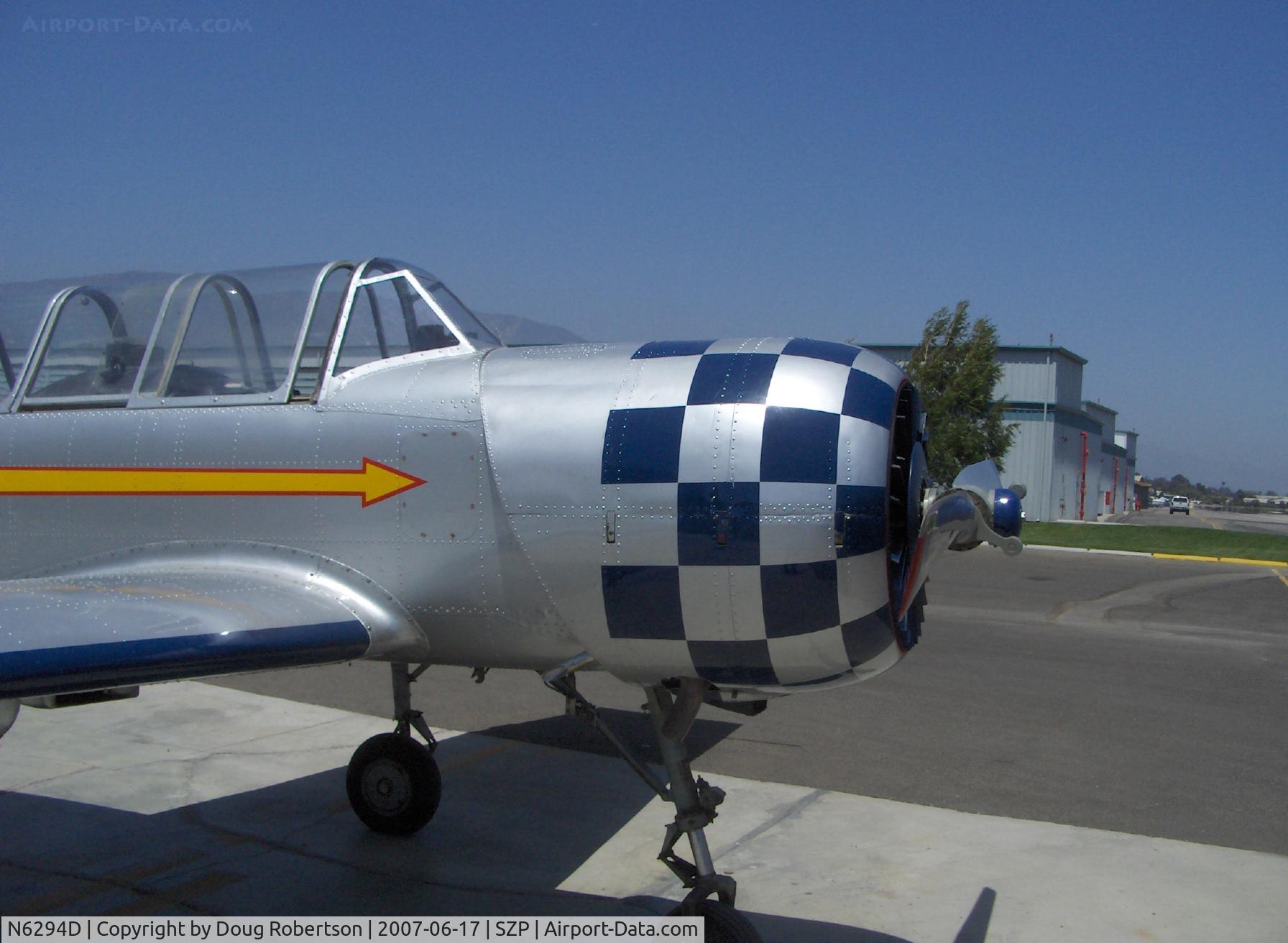 N6294D, 1983 Yakovlev Yak-52 C/N 833611, 1983 Yakovlev YAK 52, Vedeneev (Ivchenko) MP-14 360 Hp radial in checkerboard cowl