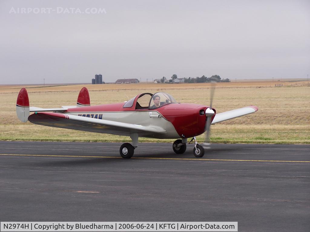 N2974H, 1946 Erco 415C Ercoupe C/N 3599, At Watkins. (Look out Trouble! Here he comes!) Tom Martino - 